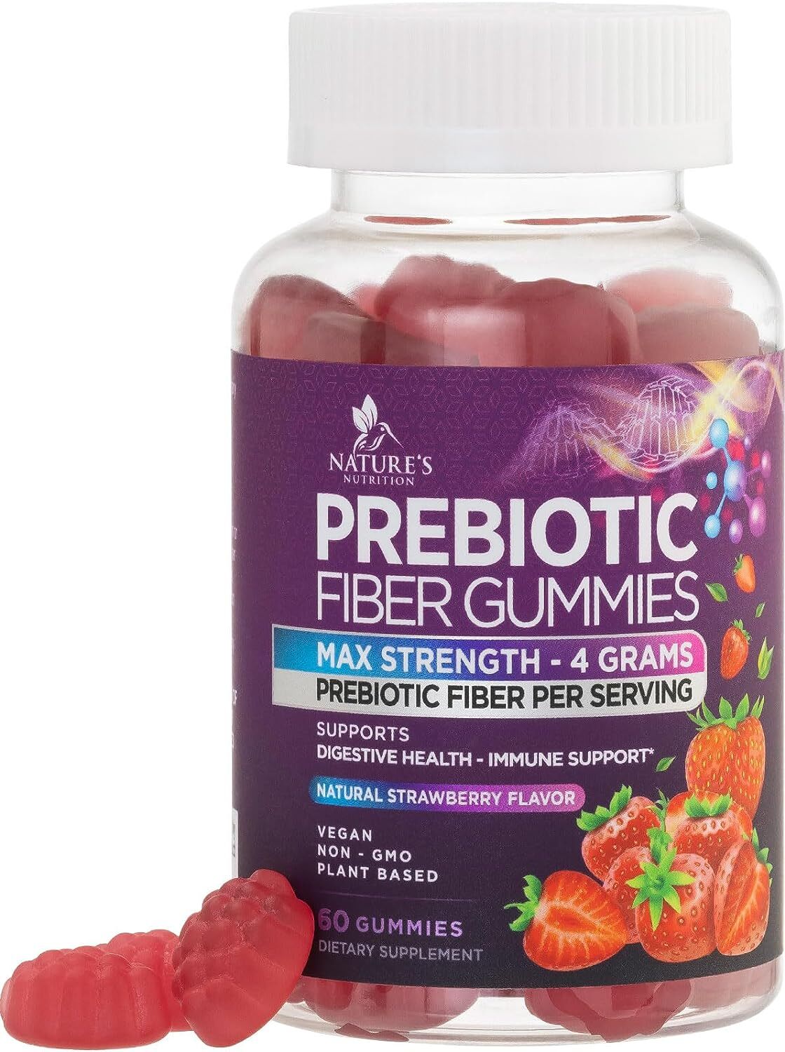 Fiber Gummies – 3x Strength 300mg – Probiotic Dietary Fiber Supplement