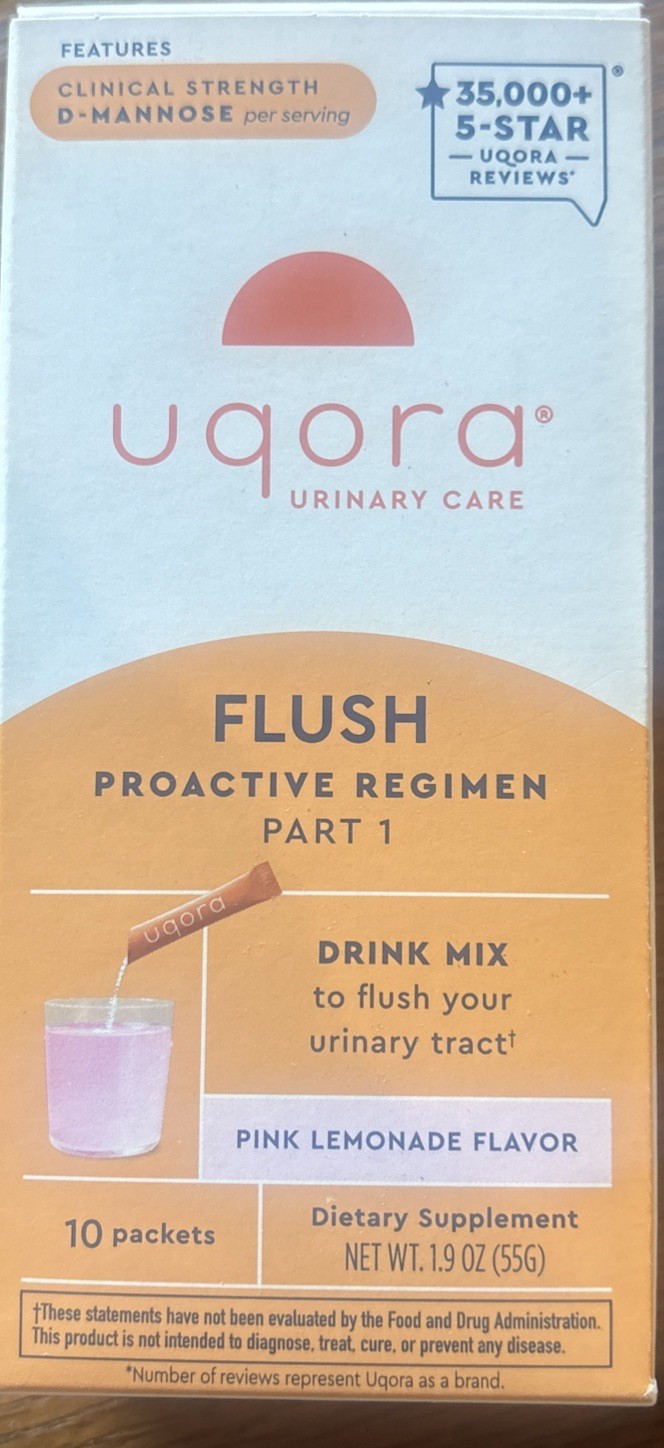 Uqora Flush – Urinary Tract* with D-Mannose, Vitamin 0.17 Ounce (Pack of 10)
