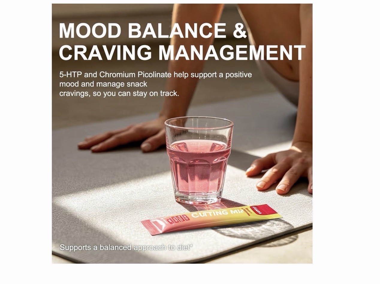 olelon Yerba Mate + 5-HTP Powder Drink Mix Strawberry Acai 30 Sticks