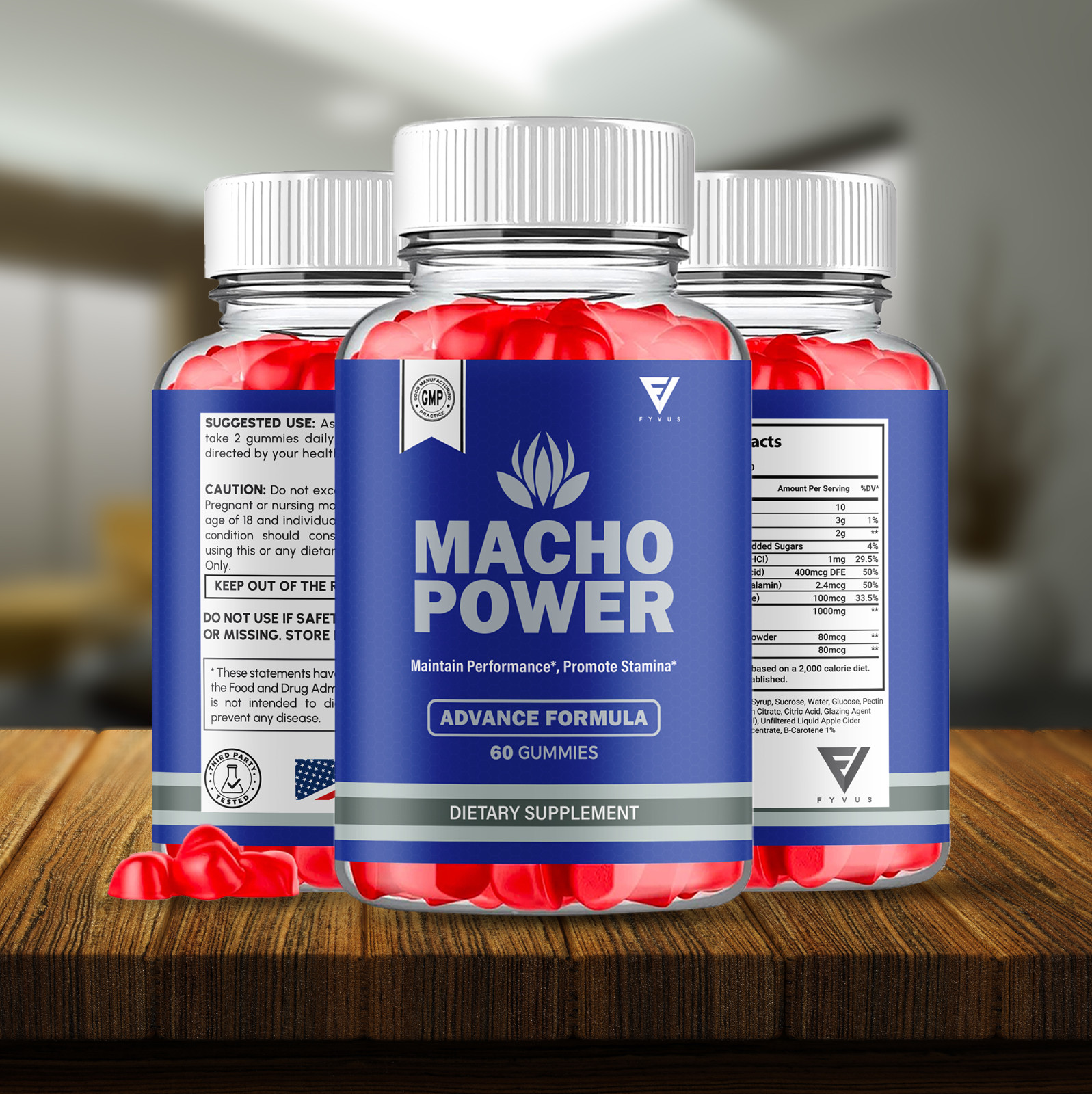 (3 Pack) Macho Power Gummies, MachoPower Maximum Performance (180 Gummies)