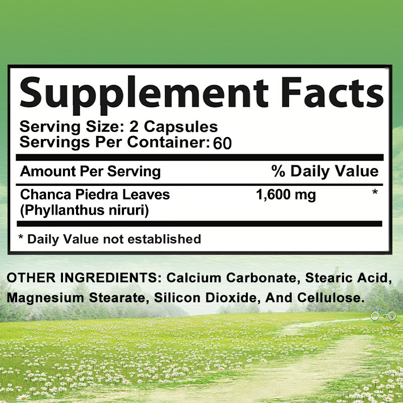 Chanca Piedra 1600 Mg Stone Breaker 120 Capsules Urinary & Gallbladder Health