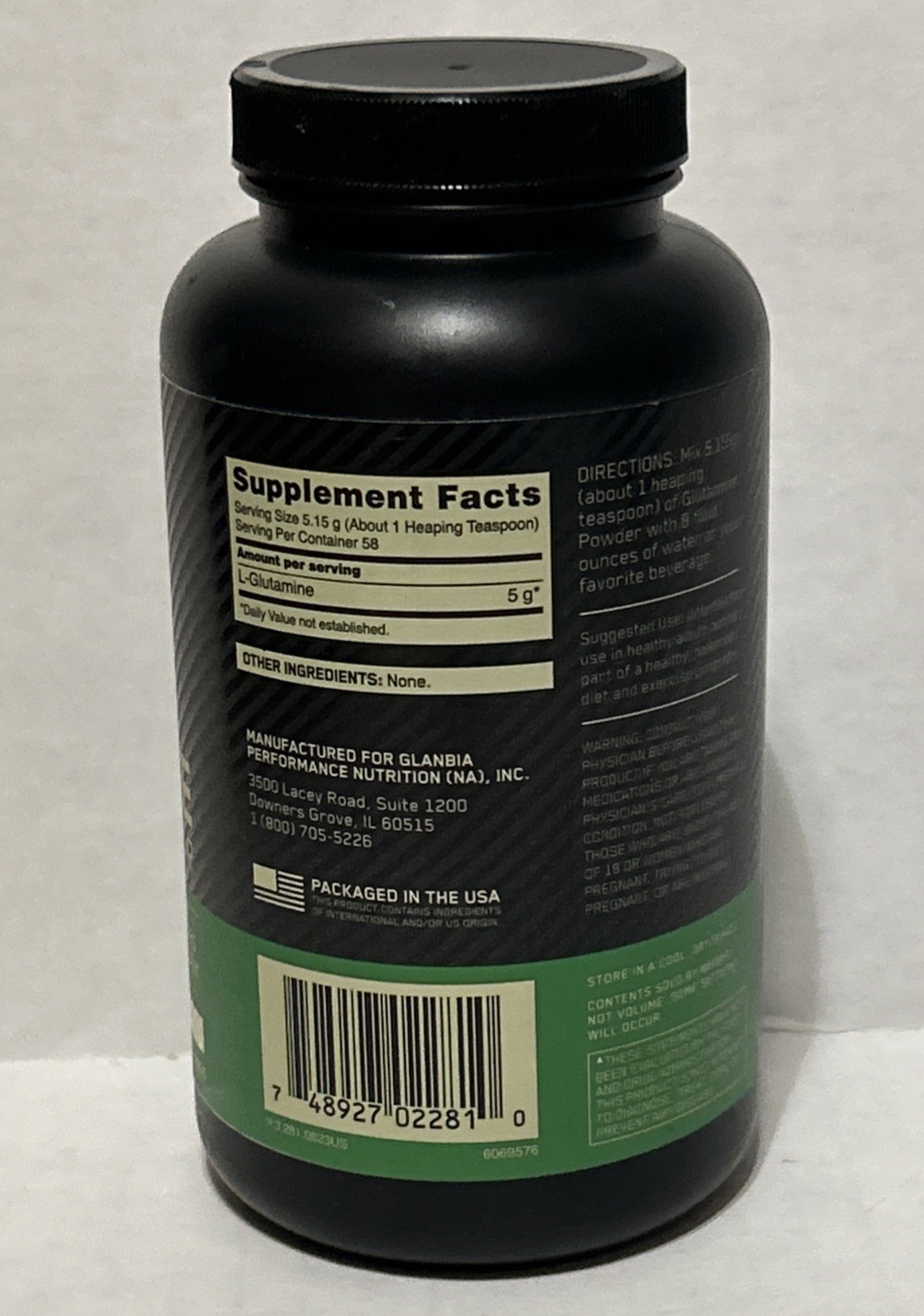 Optimum Nutrition Glutamine Powder Unflavored 10.58 oz (300 g)