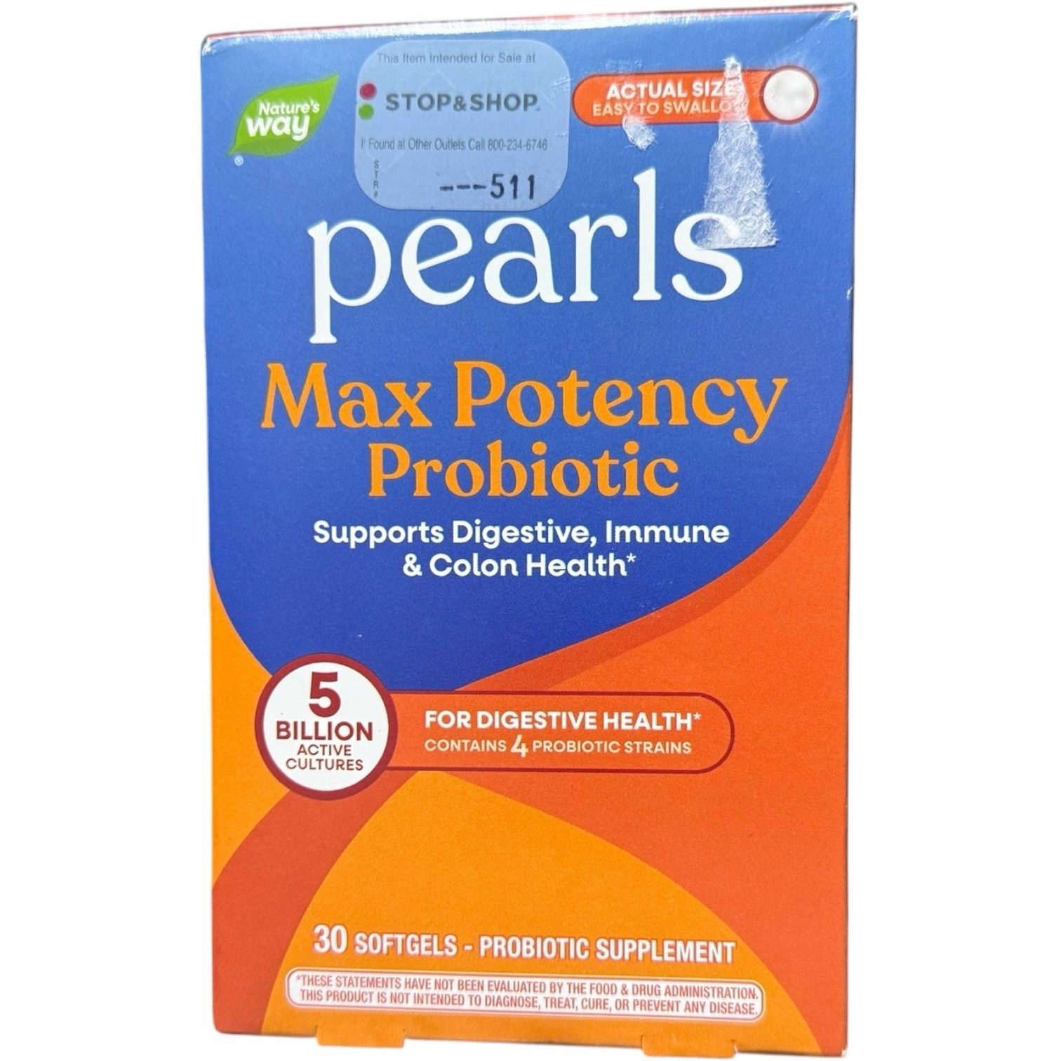 (3) Nature’s Way Max Potency Probiotic 30EachSoftgels Pearls EsySwallow 12/2026+
