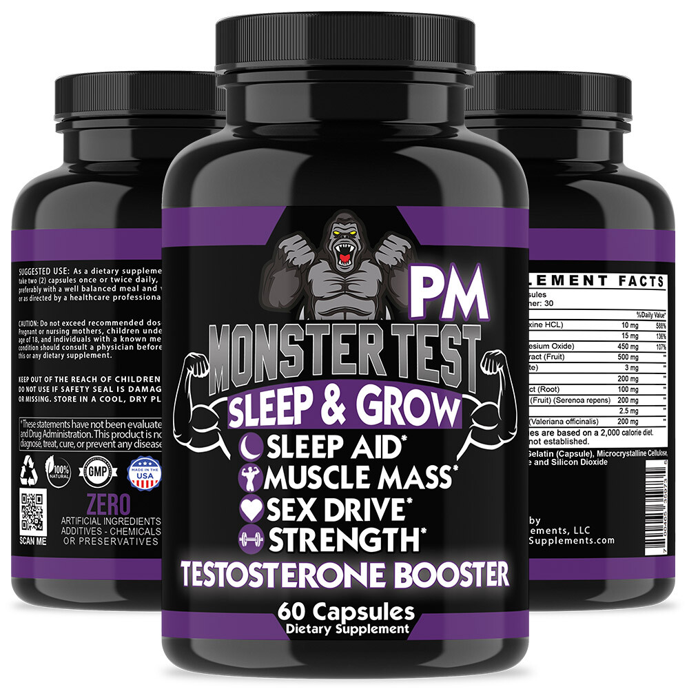Angry Supplements Monster Test Booster Capsulas 120ct + Monster PM