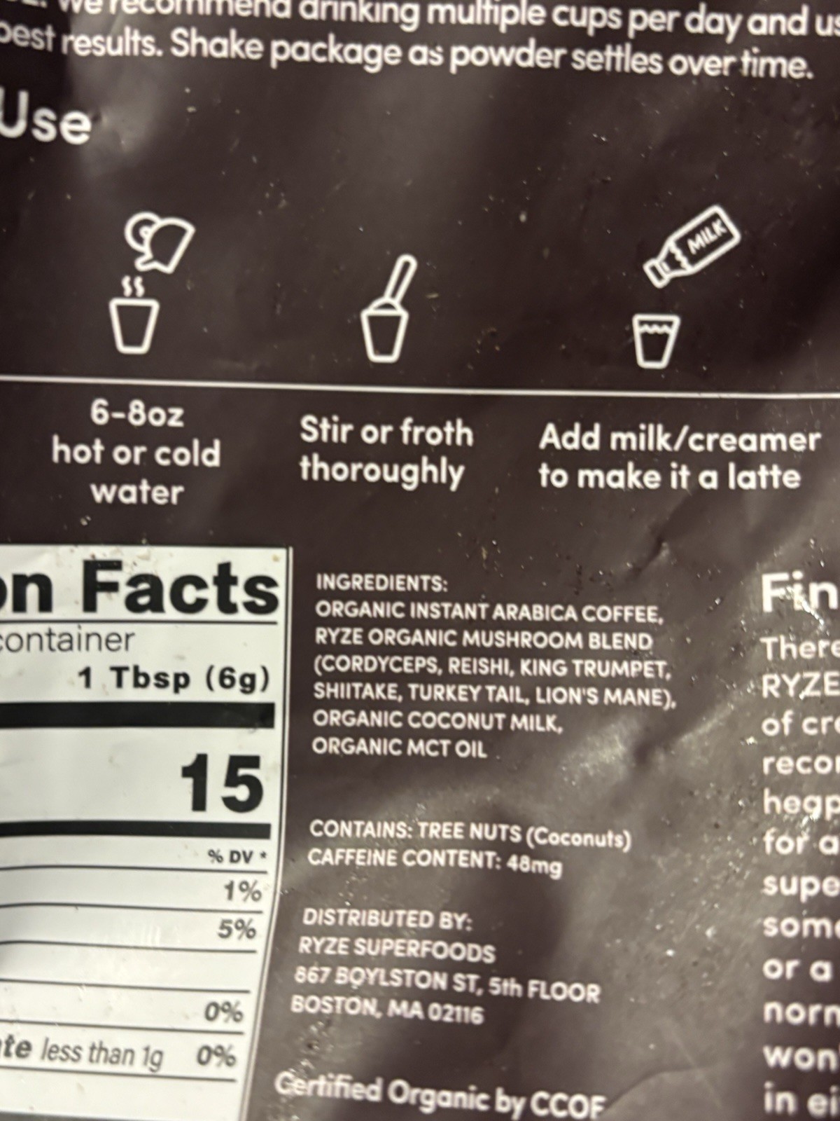 RYZE Mushroom Coffee Organic Superfood Blend 6.35 oz Bags Lot of 3 Exp 1/2028