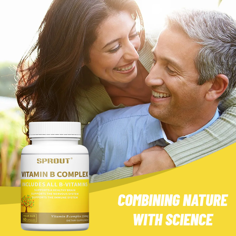 Vitamin B Complex 350mg, 60 Capsules All B-Vitamins – High Potency
