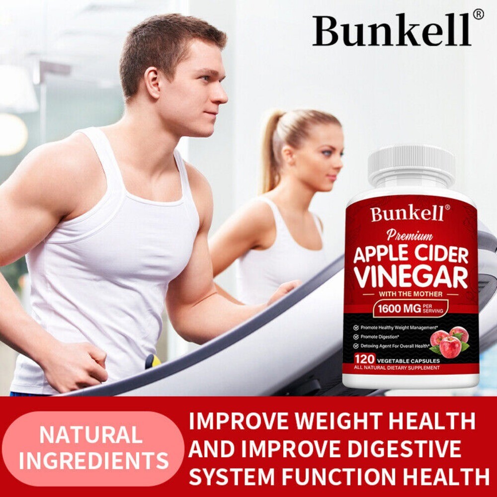 Vegan Apple Cider Vinegar with Mother 1600mg ACV Supplement Promote Digestion