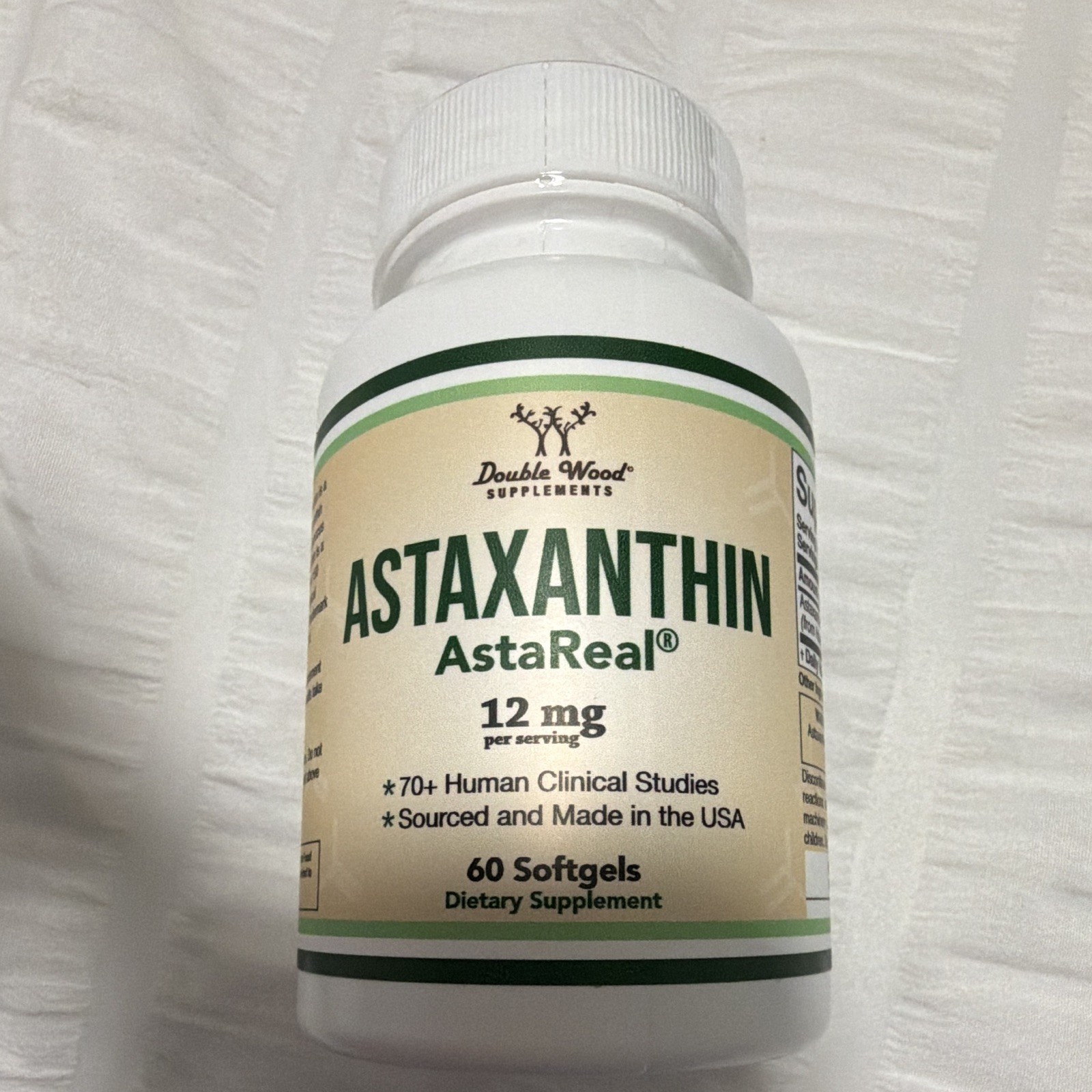 Double Wood Astaxanthin AstaReal 12 mg 60 Softgels Exp 01/2029