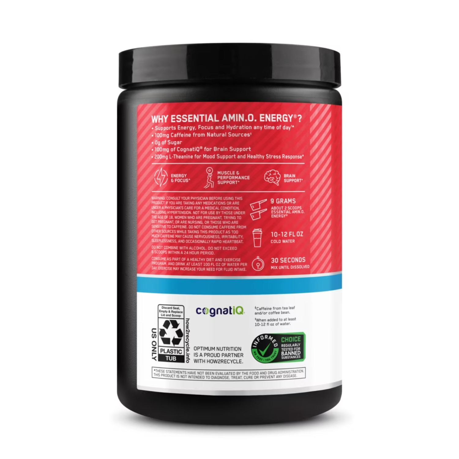 Optimum Nutrition Amino Energy + Electrolytes Strawberry Burst 30 Servings