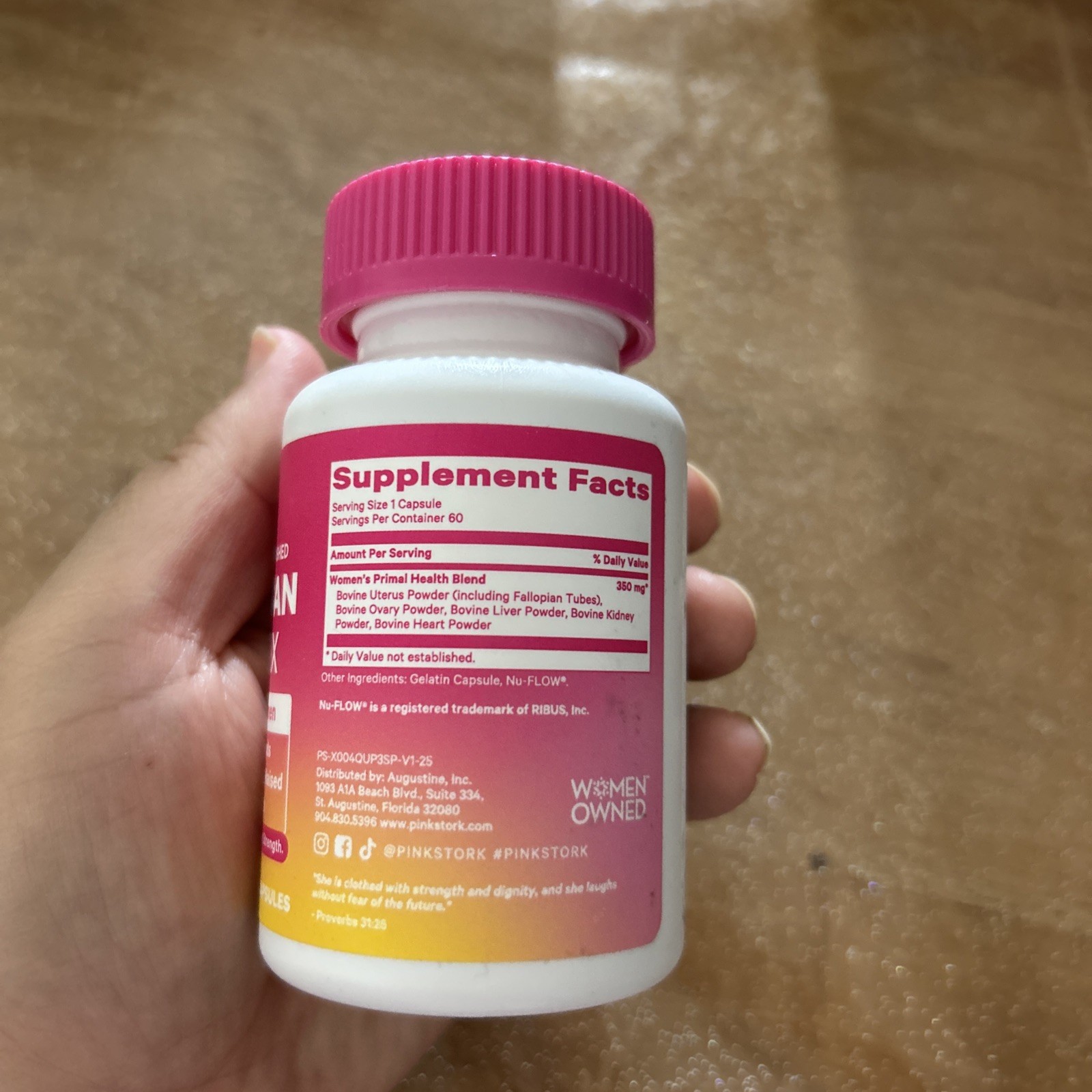 Pink Stork Grass-Fed Beef Organ Complex Women’s Health 60 Caps 350mg Exp 01/2028