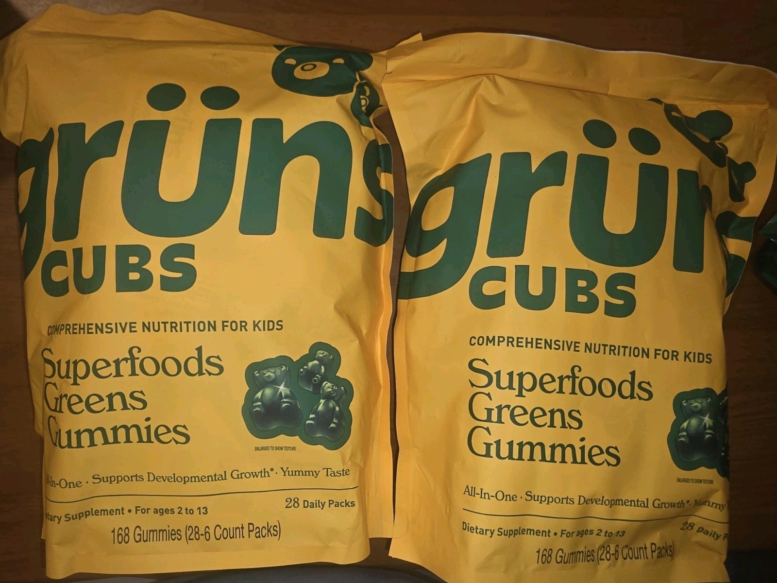 grüns Superfoods Greens Gummies 168 Gluten-Free Kids x2