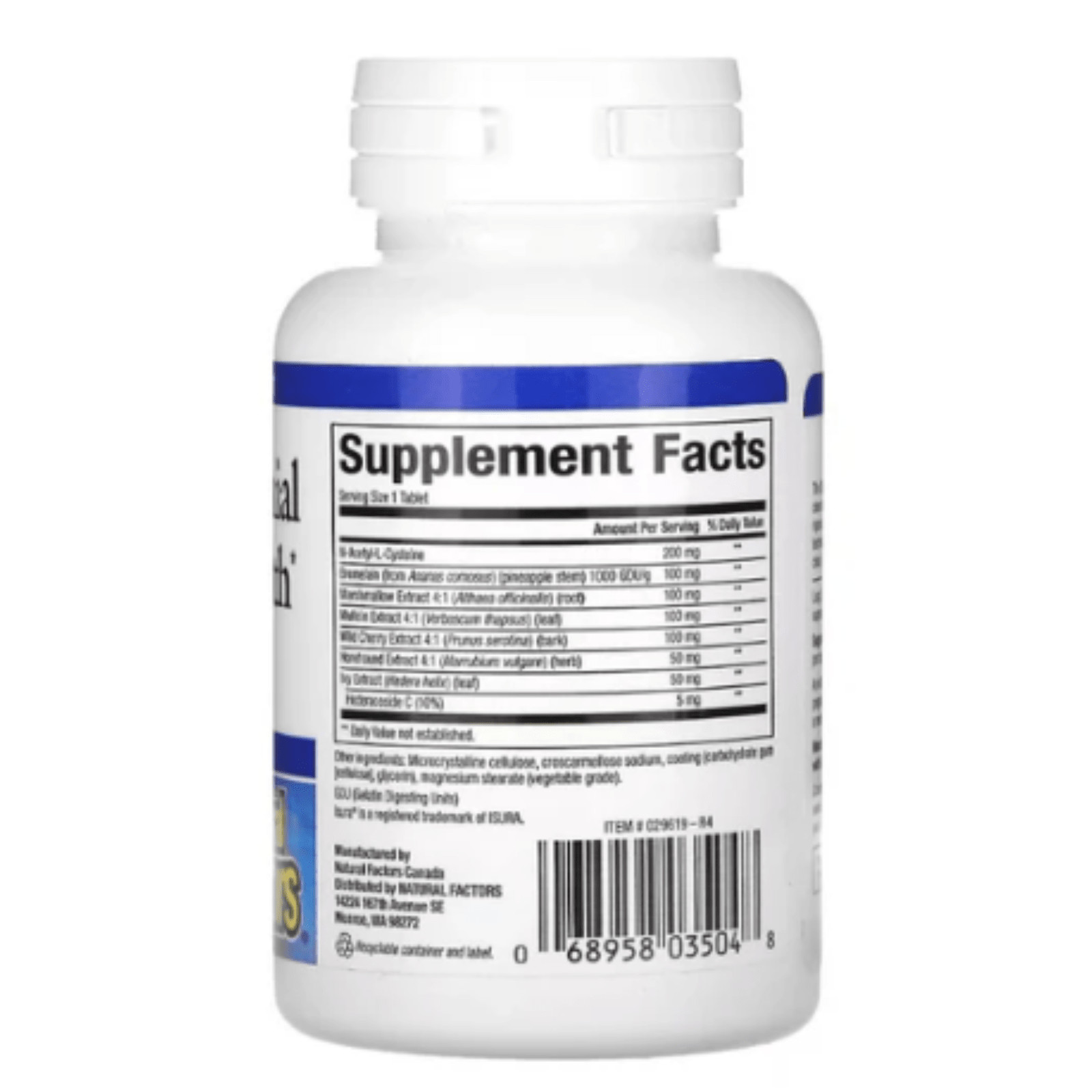Natural Factors Lung Bronchial and Sinus Health Supports Wellness 45 Tablets