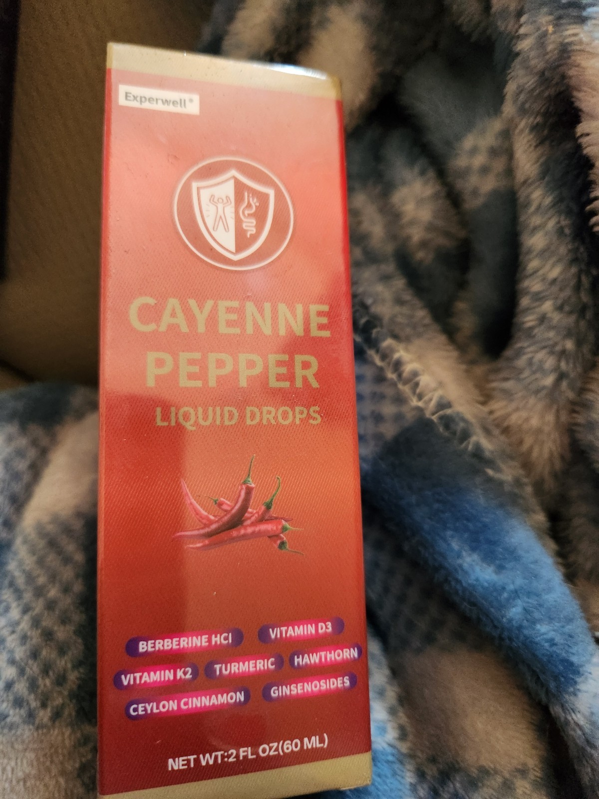 Experwell Cayenne Pepper Liquid Drops w/ Berberine, D3, K2, Turmeric 2 fl oz