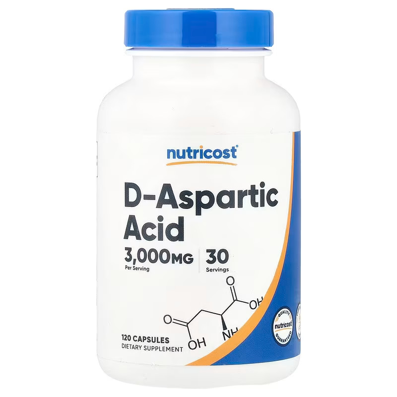 Nutricost D-Aspartic Acid Caps 3000mg 120caps 30servings GF – EXP 08/2027