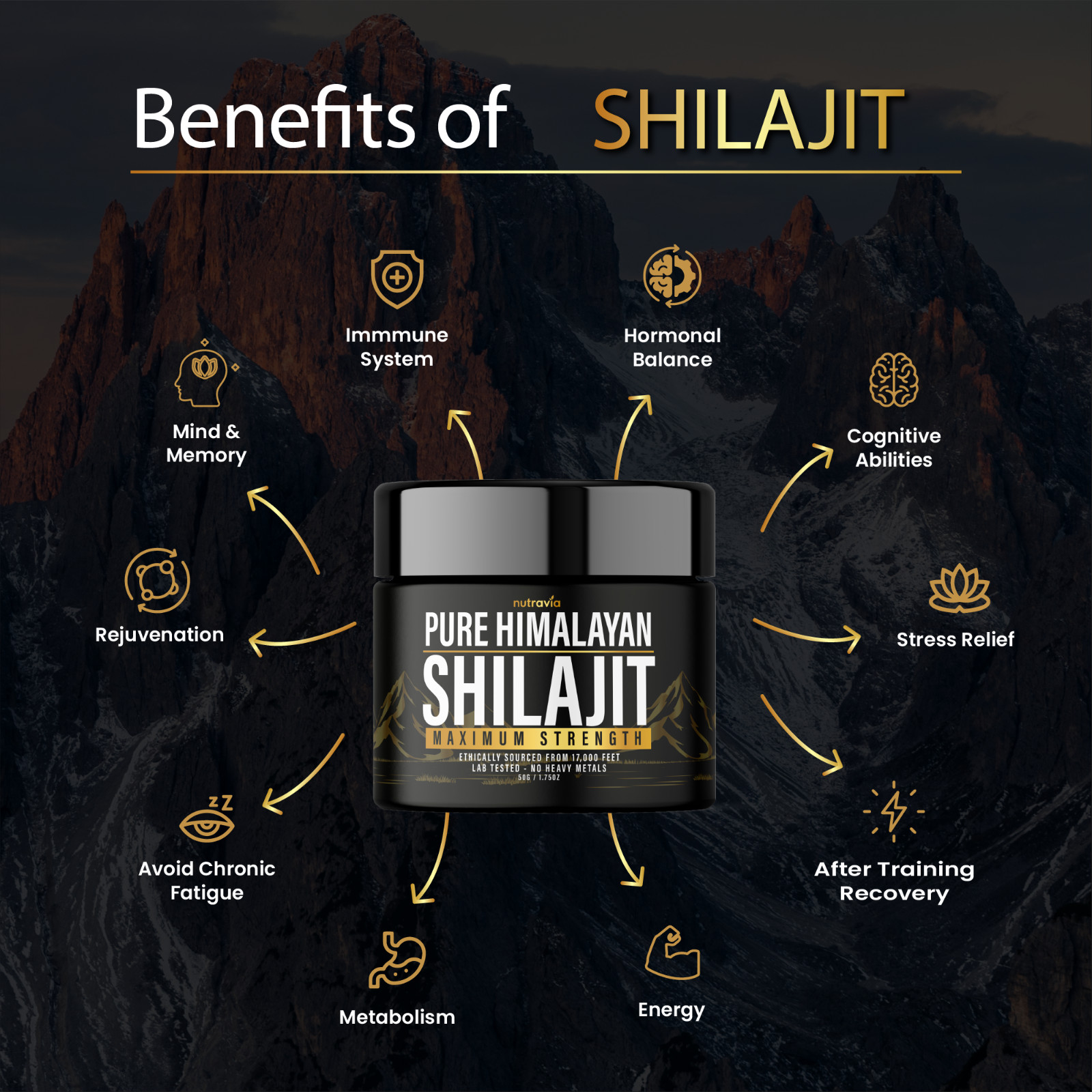 Shilajit Resin Pure Himalayan Shilajit – Lab Tested – Extra Strength Fulvic Acid