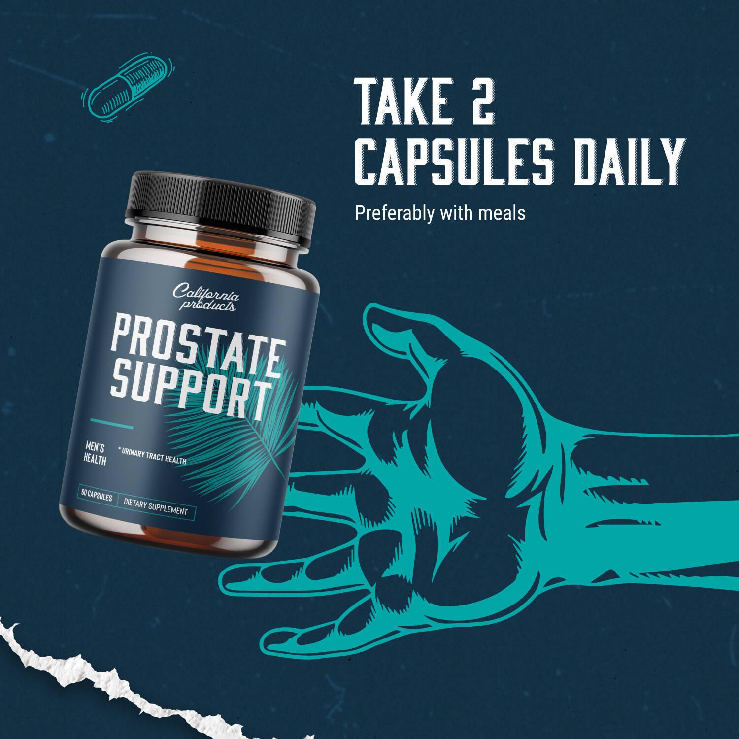 Prostate Support Supplement for Men, Pygeum with Pure Saw Palmetto Berries Extra
