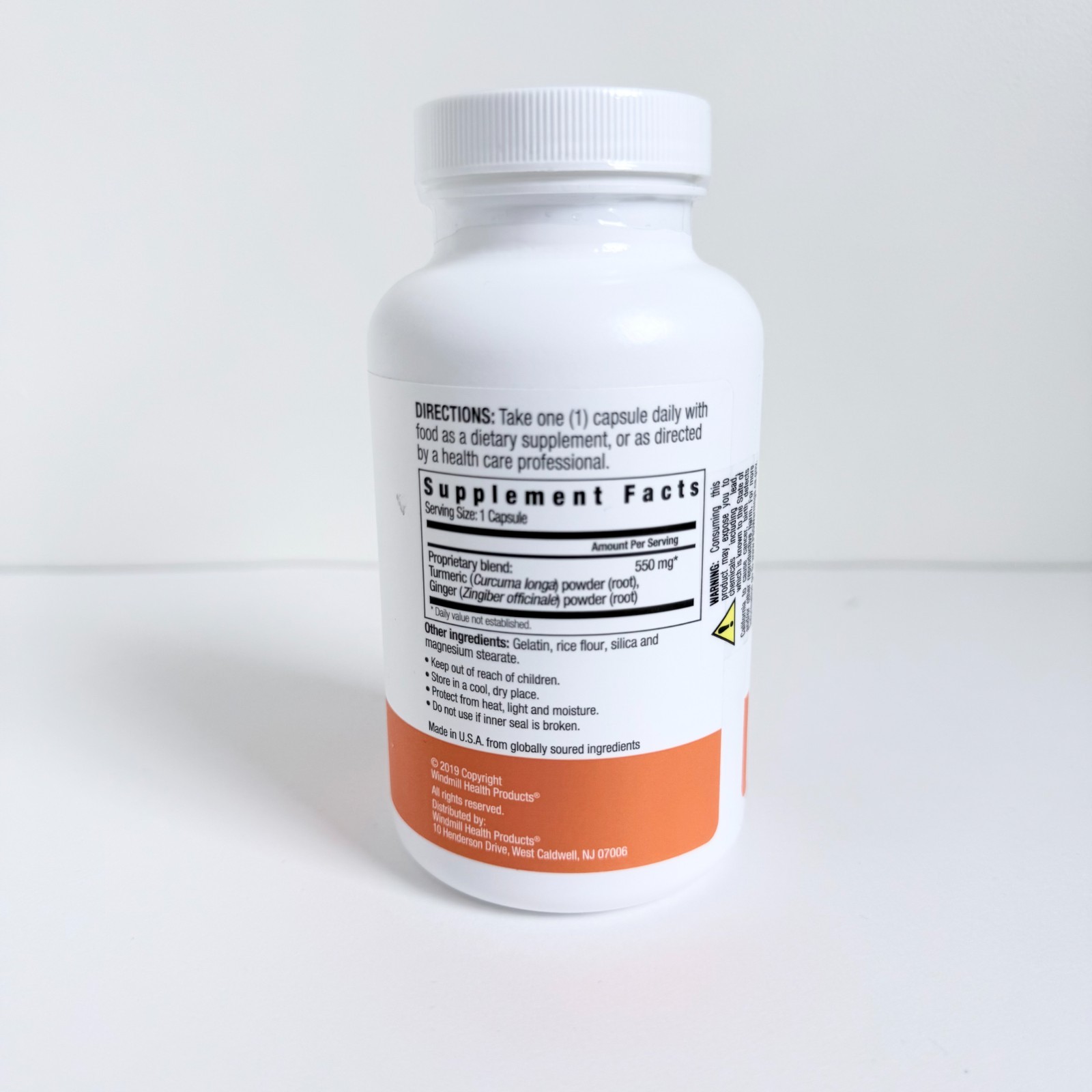WELLNESS GARDEN TURMERIC WITH GINGER 550MG 90 CAPSULES (SEALED) EXP 09/2028