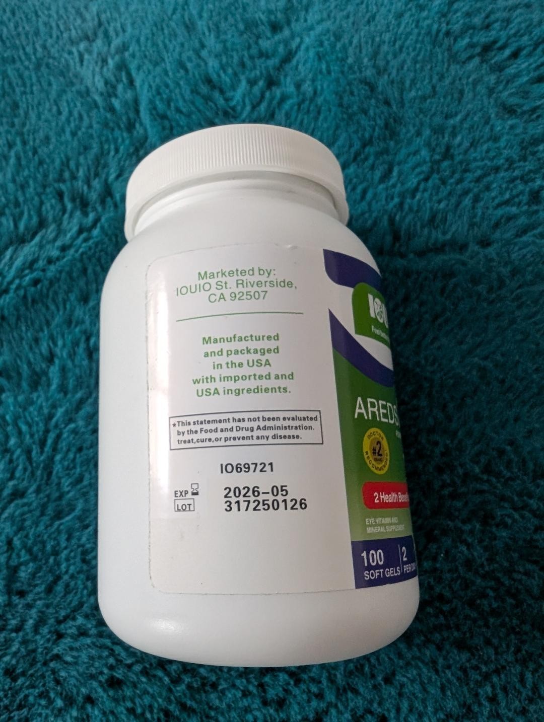 IOUIO AREDS 2 Formula + CoQ 10- 100ct. 50 Servings. Exp 05/26