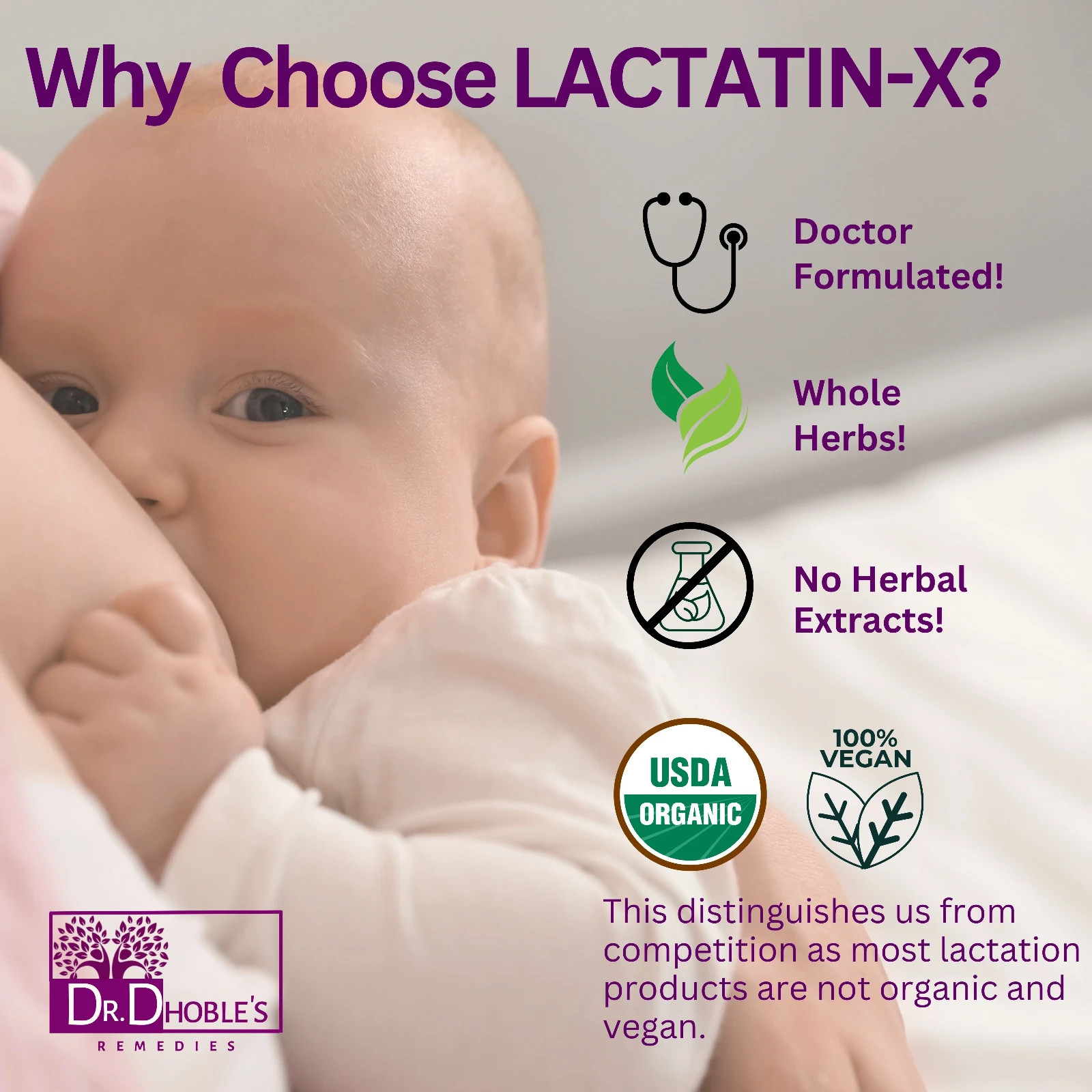 Lactatin-X Doctor Made USDA Organic Lactation Supplement – Increase Milk Supply