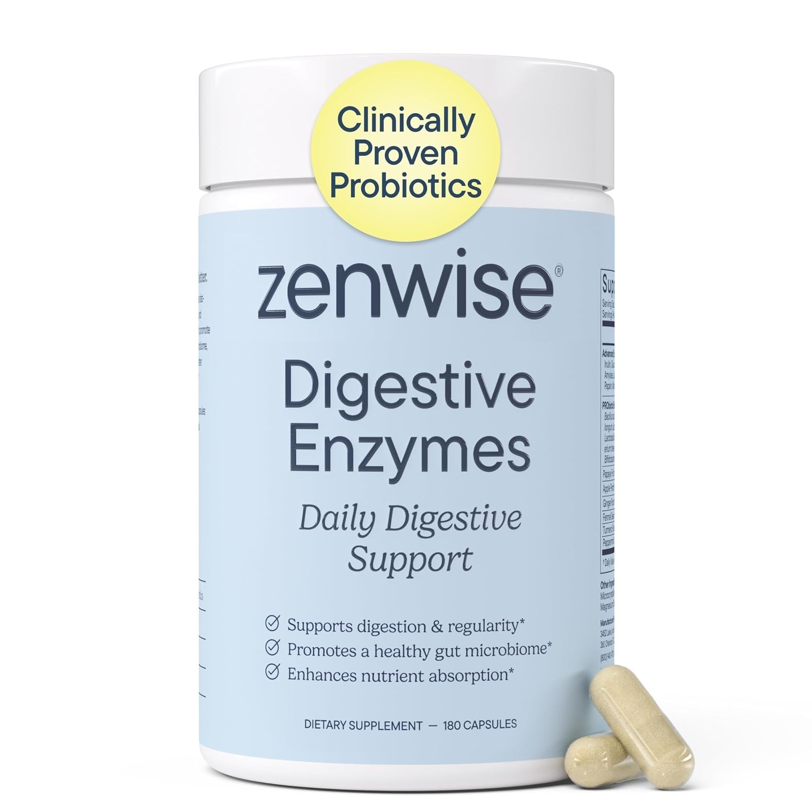 Zenwise Health Digestive Enzymes with Bromelain & Papaya – 48 Capsules