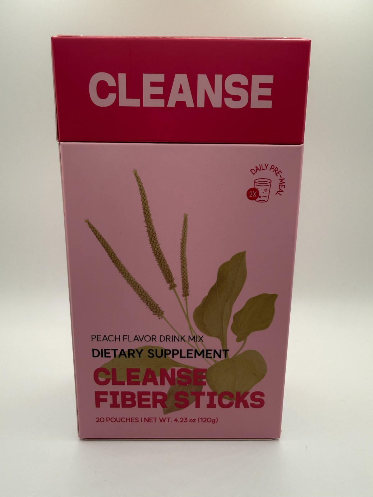 Dr. Blet Cleanse Psyllium Husk Fiber Sticks Peach Flavor Drink Mix 20 Pouches