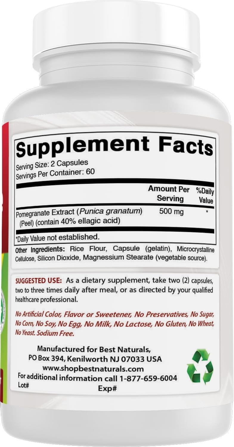 Best Naturals Pomegranate Extract 250 mg 120 Capsules