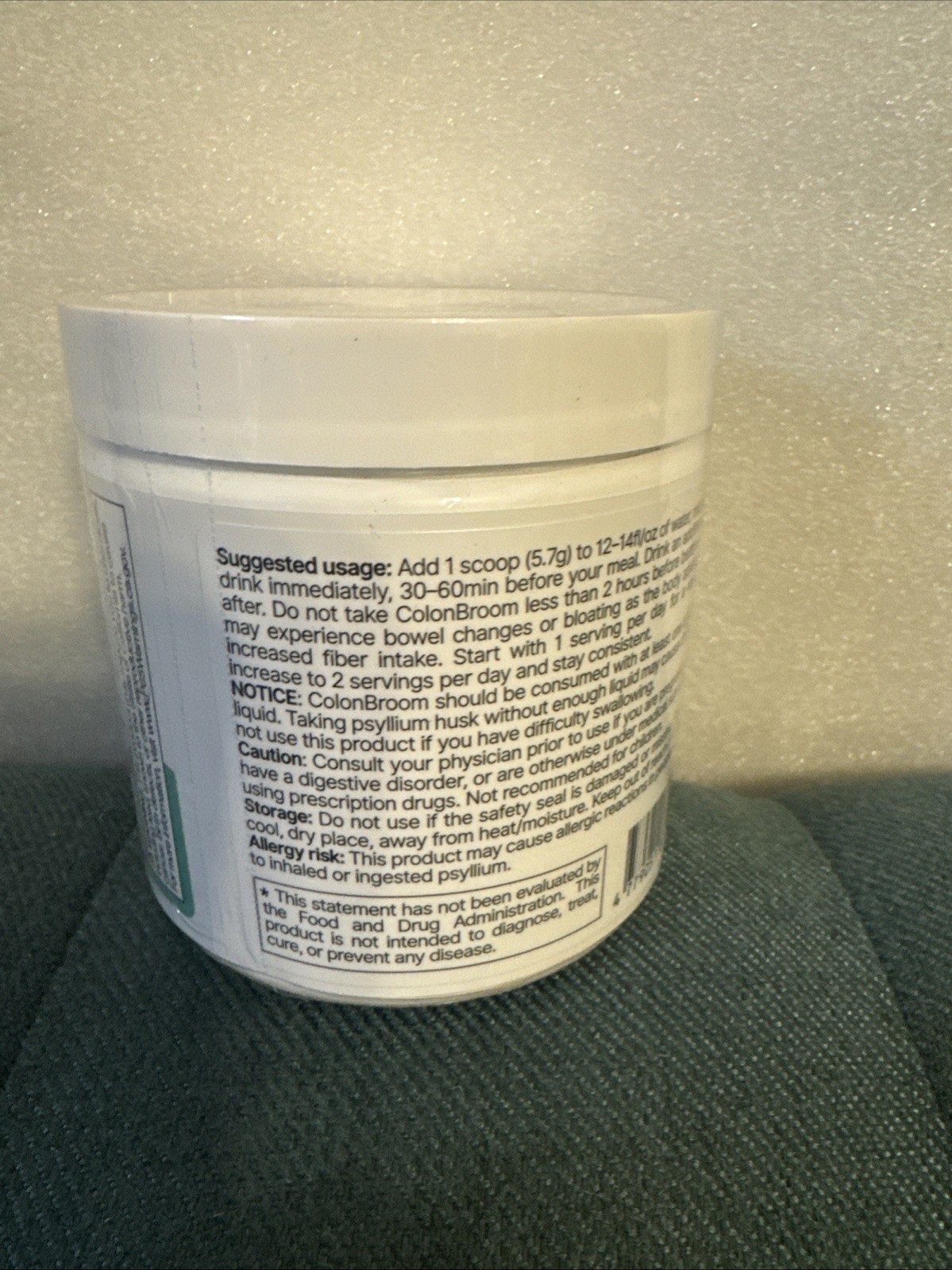 ColonBroom Digestive Health Fiber Supplement 8.04 oz Strawberry (Exp 09/2026