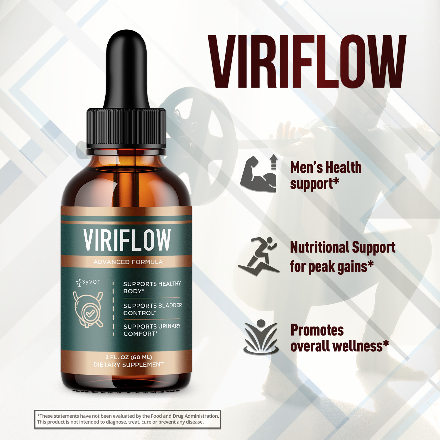 (3 Pack) Viriflow Male Support Drops Advanced Viri Flow Supplement, 90 Servings