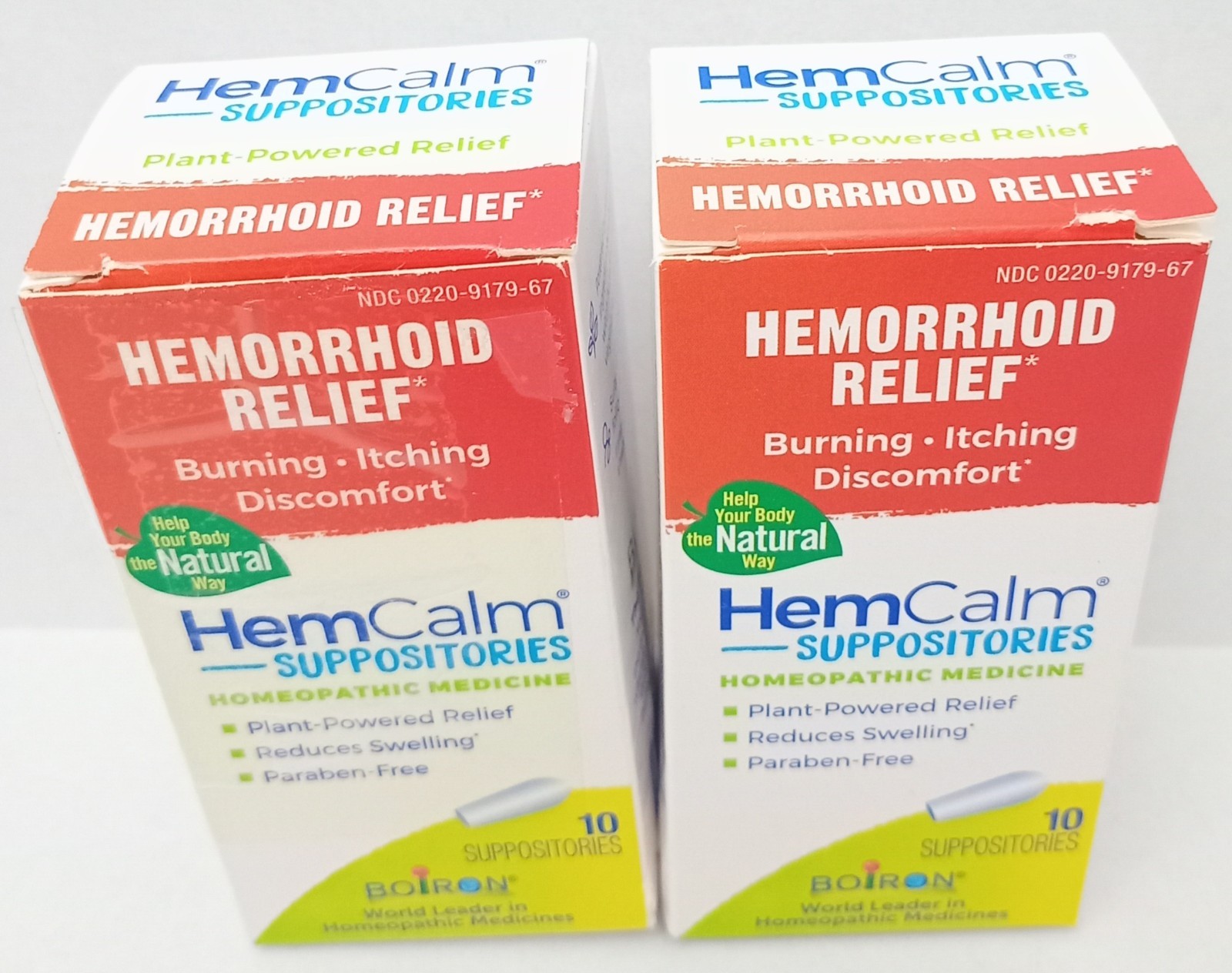TWO Boiron HemCalm Suppositories Homeopathic Hemorrhoid Relief 10ct Exp 9/2026