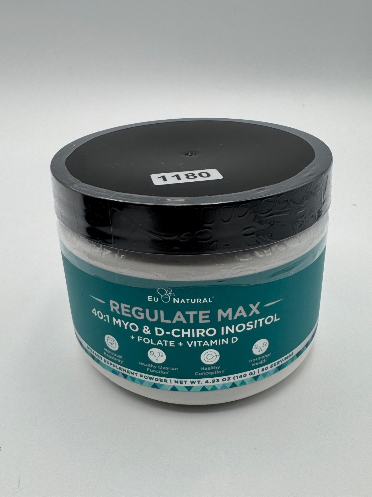 EU Natural Regulate MAX 40:1 Myo & D-Chiro Inositol Powder 140g 60 Servings Exp