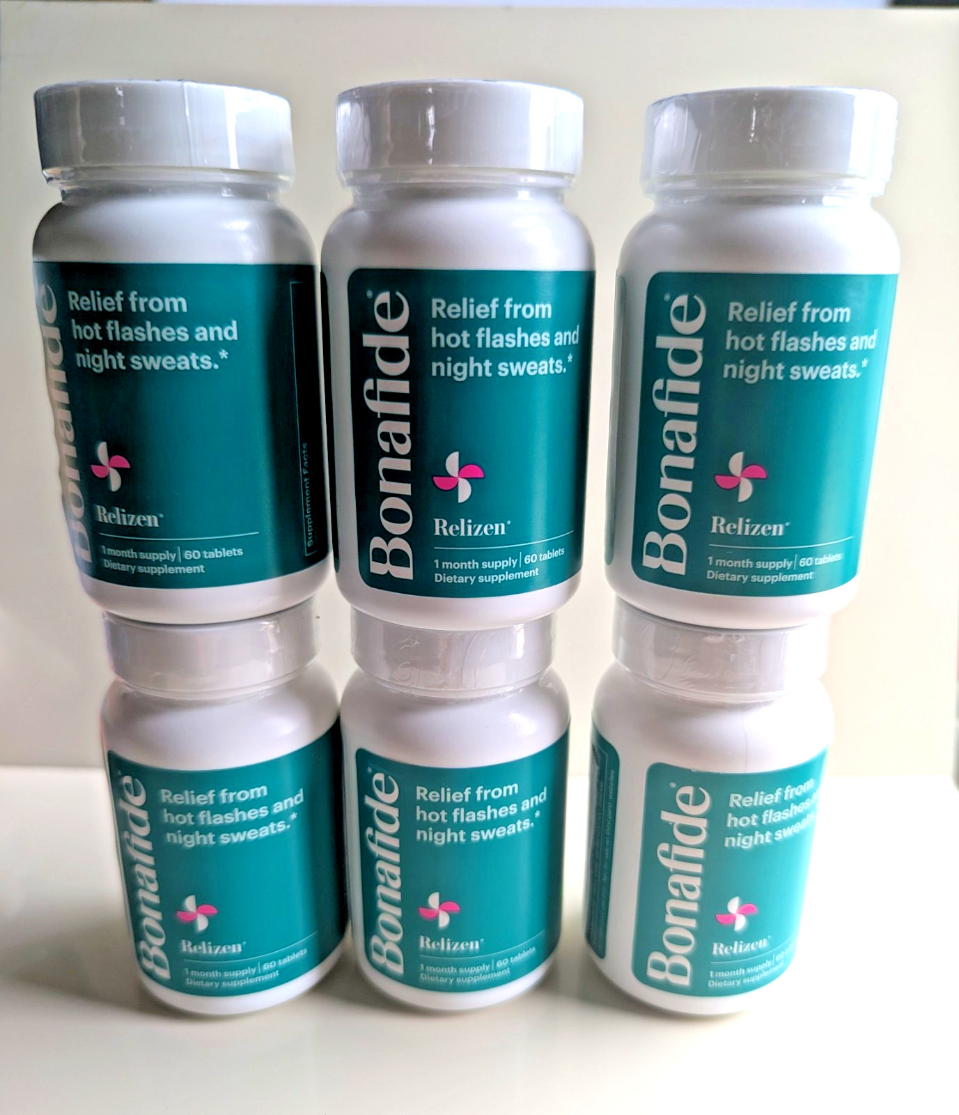 6 RELIZEN BONAFIDE Relief From Hot Flashes & Night Sweats 360 Tablets Total 8/26
