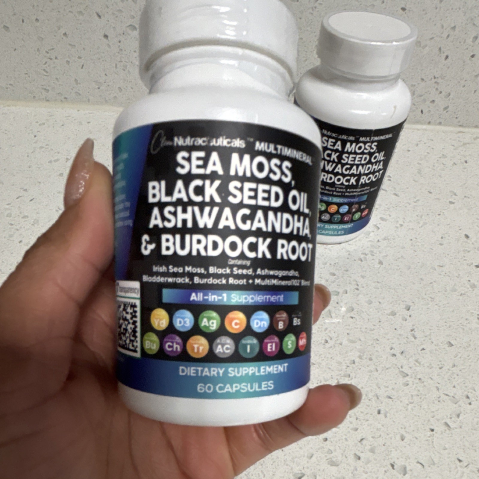 Clean Nutraceuticals Sea Moss Black Seed Oil Ashwagandha Capsules 60ct