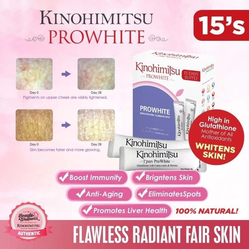 1 Box Kinohimitsu ProWhite for Brighten Skin Eliminate Spot 8g x 15 sachets DHL