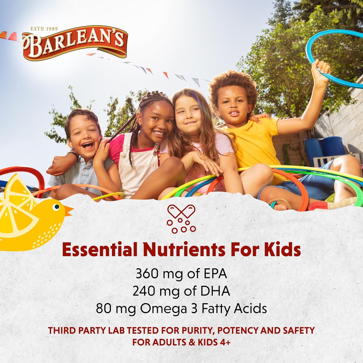 Omega 3 Fish Oil Supplement for Kids w/ Delicious Smoothie Taste (8oz)