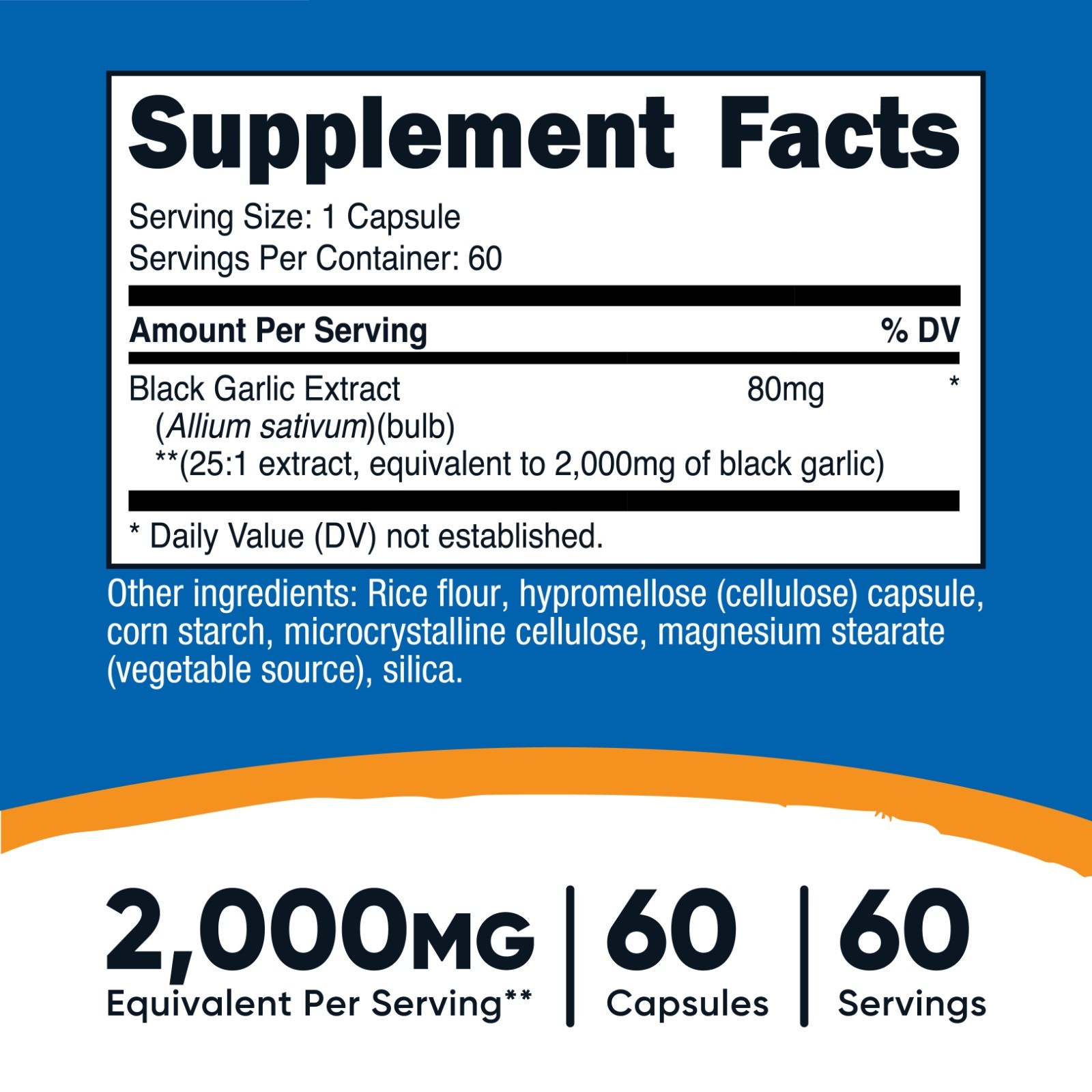 Nutricost Black Garlic (2,000 mg Equivalent) 60 Capsules – Aged Black Garlic