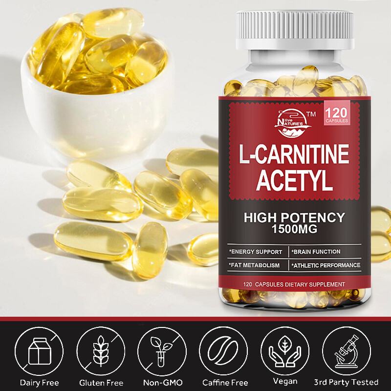Acetyl L-Carnitine Capsules 1500mg High Potency Brain Energy Support 120 Pills