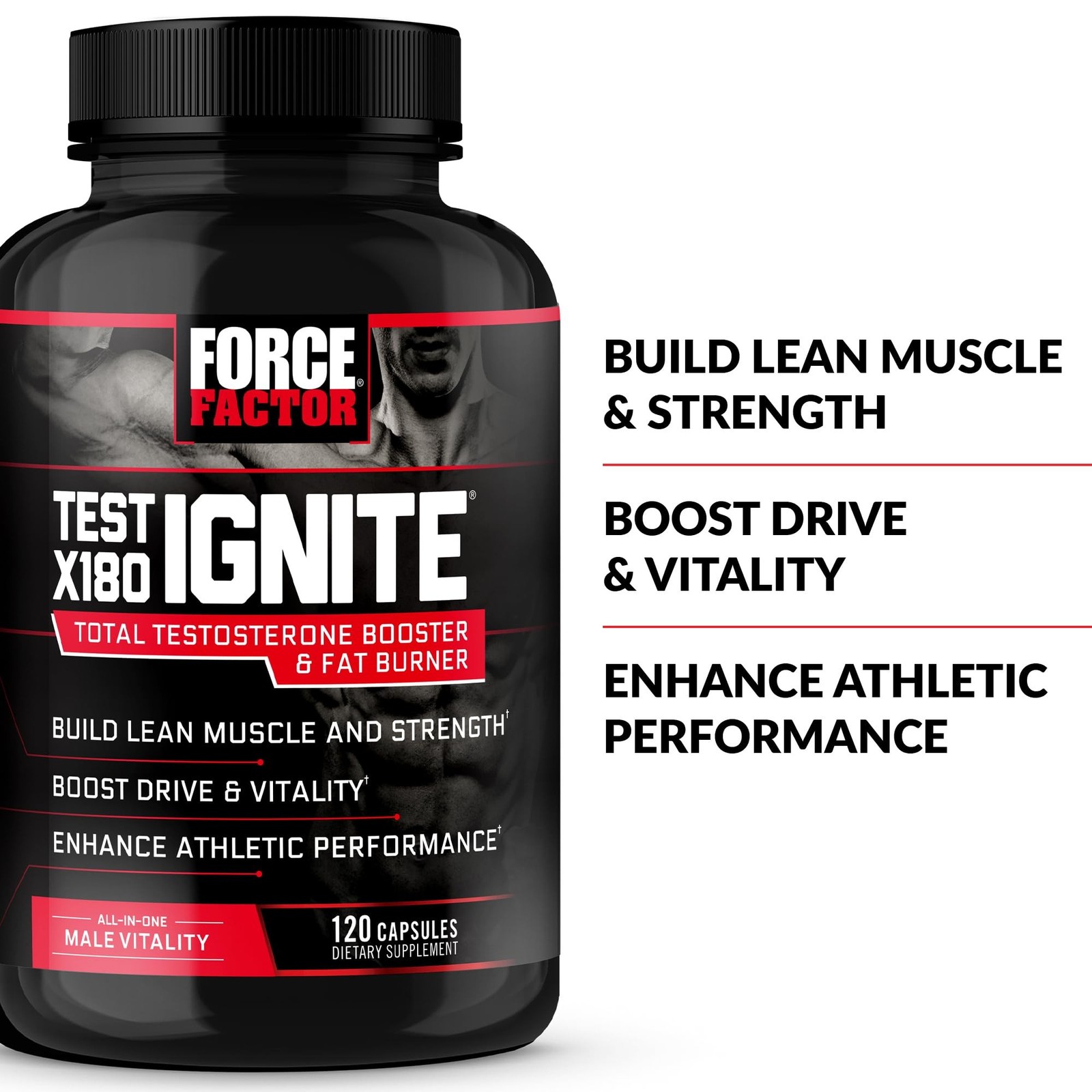 Test X180 Ignite Total Testosterone Booster for Men with Fenugreek Seed and G…