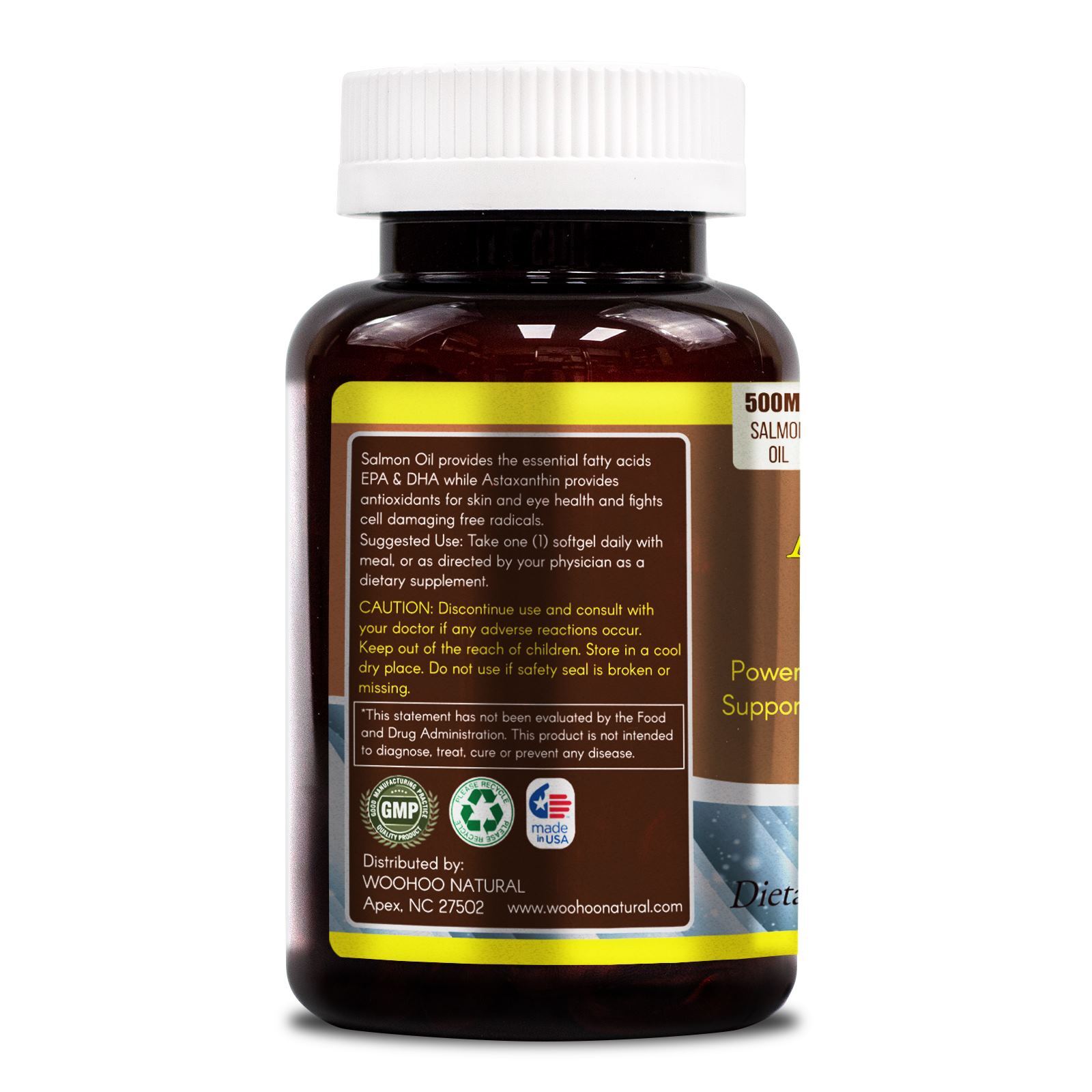 Woohoo Natural Astaxanthin 5 mg + Salmon Oil 500 mg 120 Softgels Antioxidant