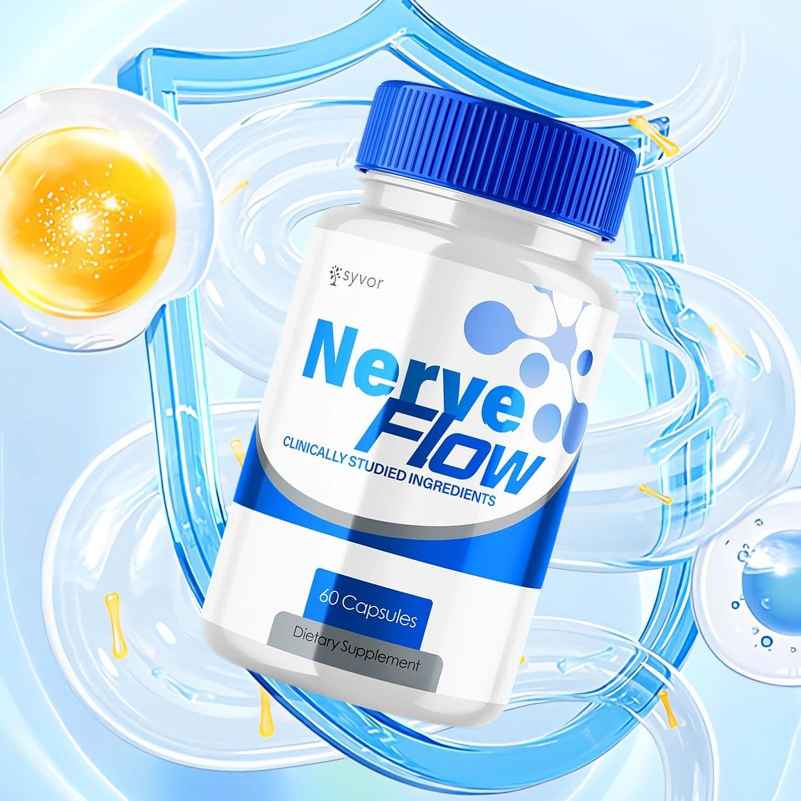 Flow Nerve Advanced Nerve Support Formula Maximum Strength Vitamin 60 Capsules