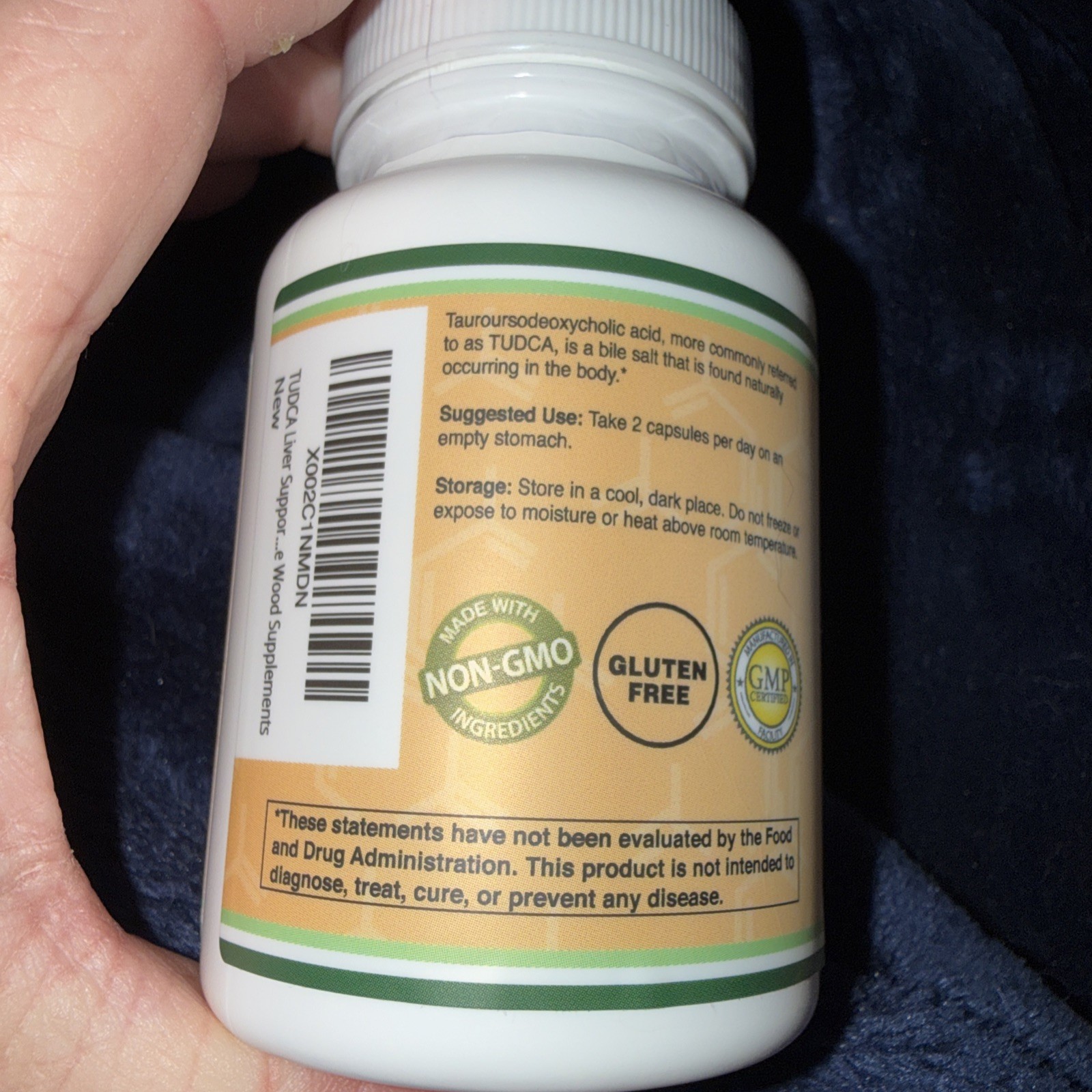 Double Wood Supplements Tauroursodeoxycholic Acid 500mg 60 Non-GMO exp 2/2028