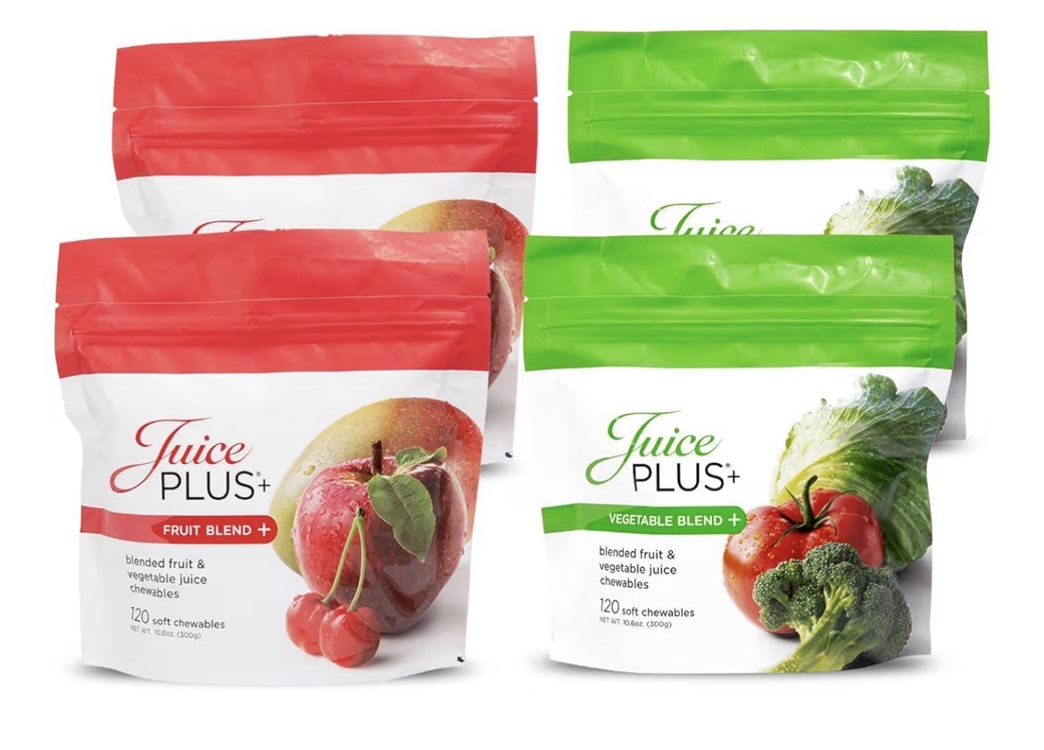 JuicePlus+ Fruit & Vegetable Blend Soft Chews Tasty Vegan Fruit Veggie 4 Packs