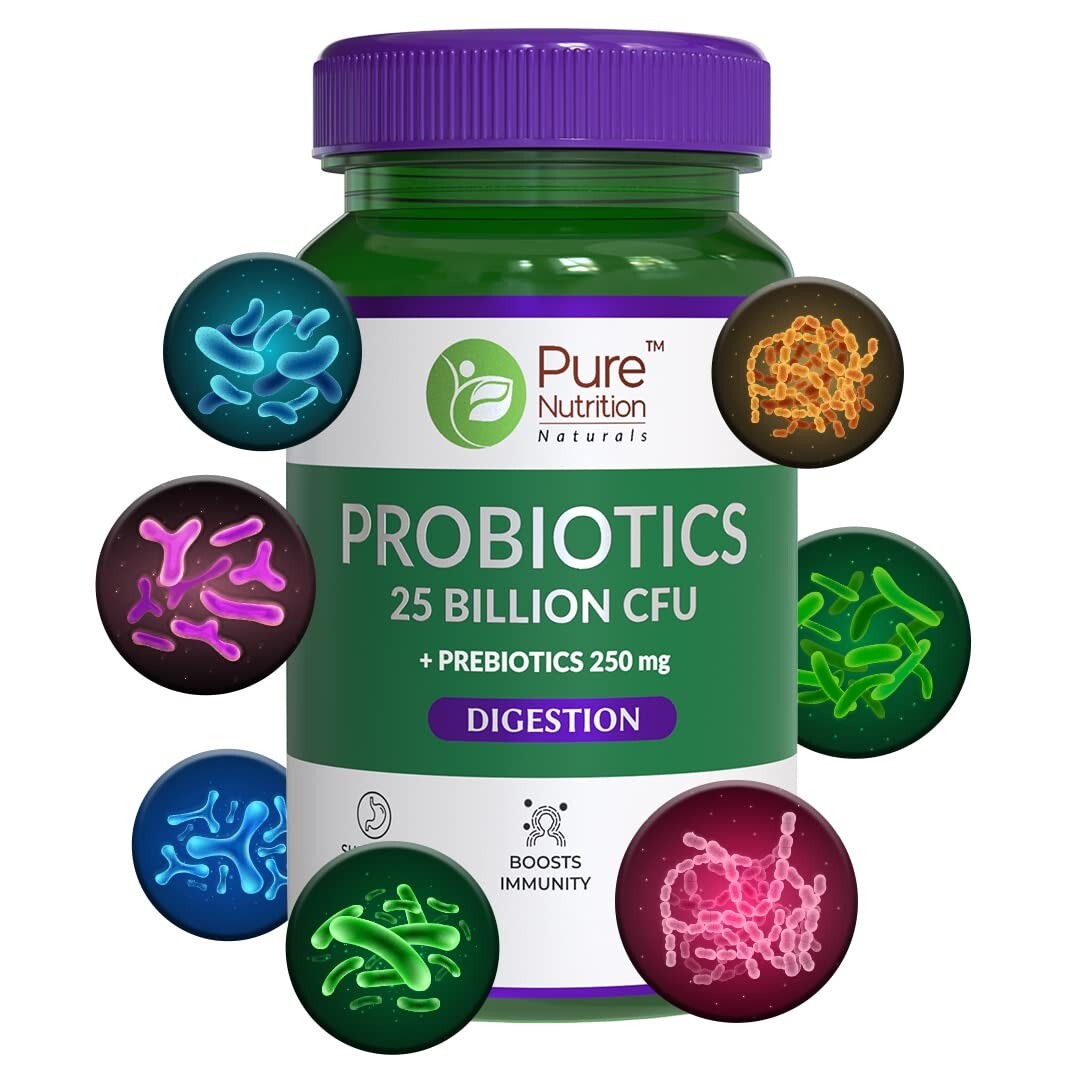 2 PACK OF Pure Nutrition Probiotics 25 billion CFU plus 500mg,60 Veg Cap EACH