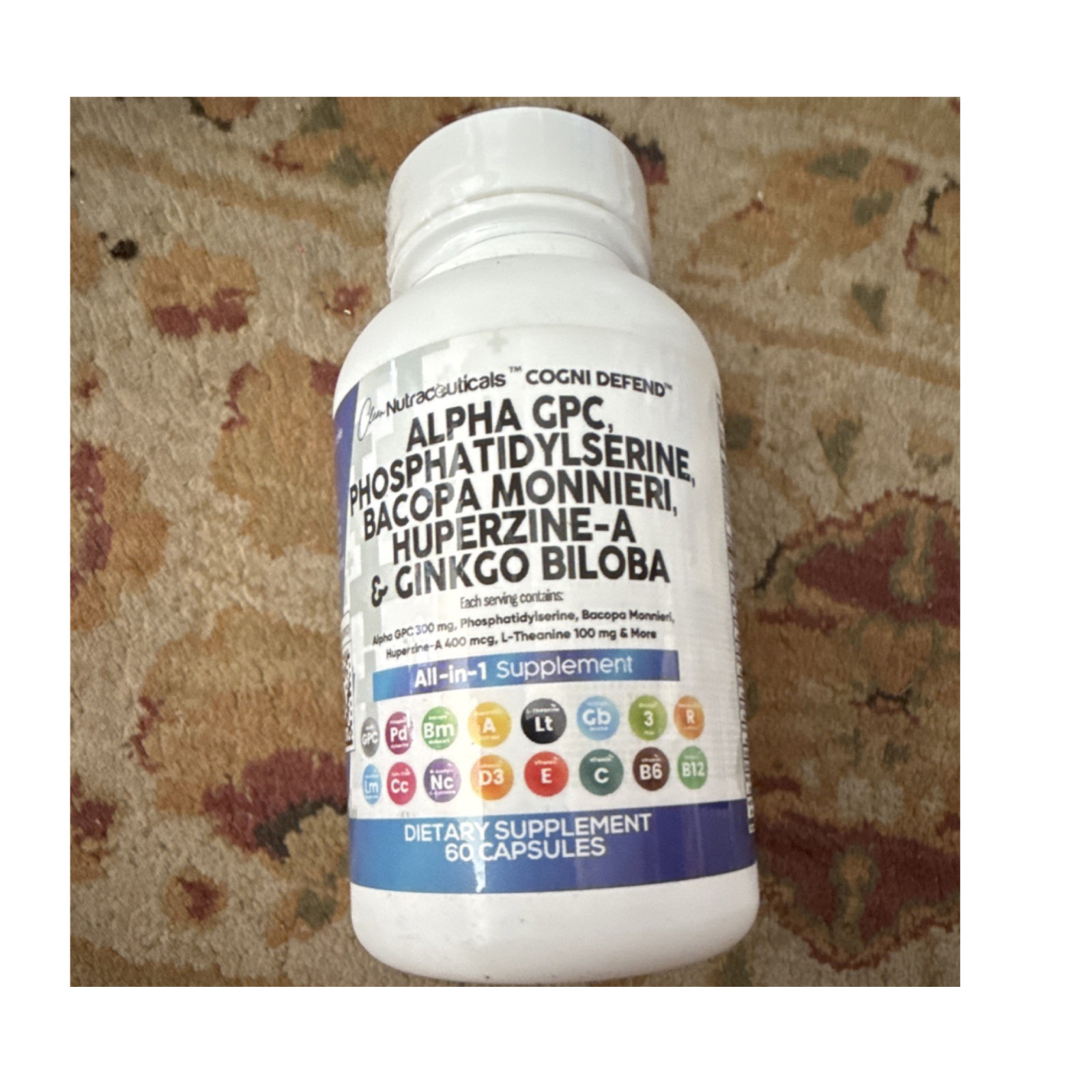 Clean Nutraceuticals Cogni Defend Alpha GPC Phosphatidylserine Bacopa 60 Capsul…
