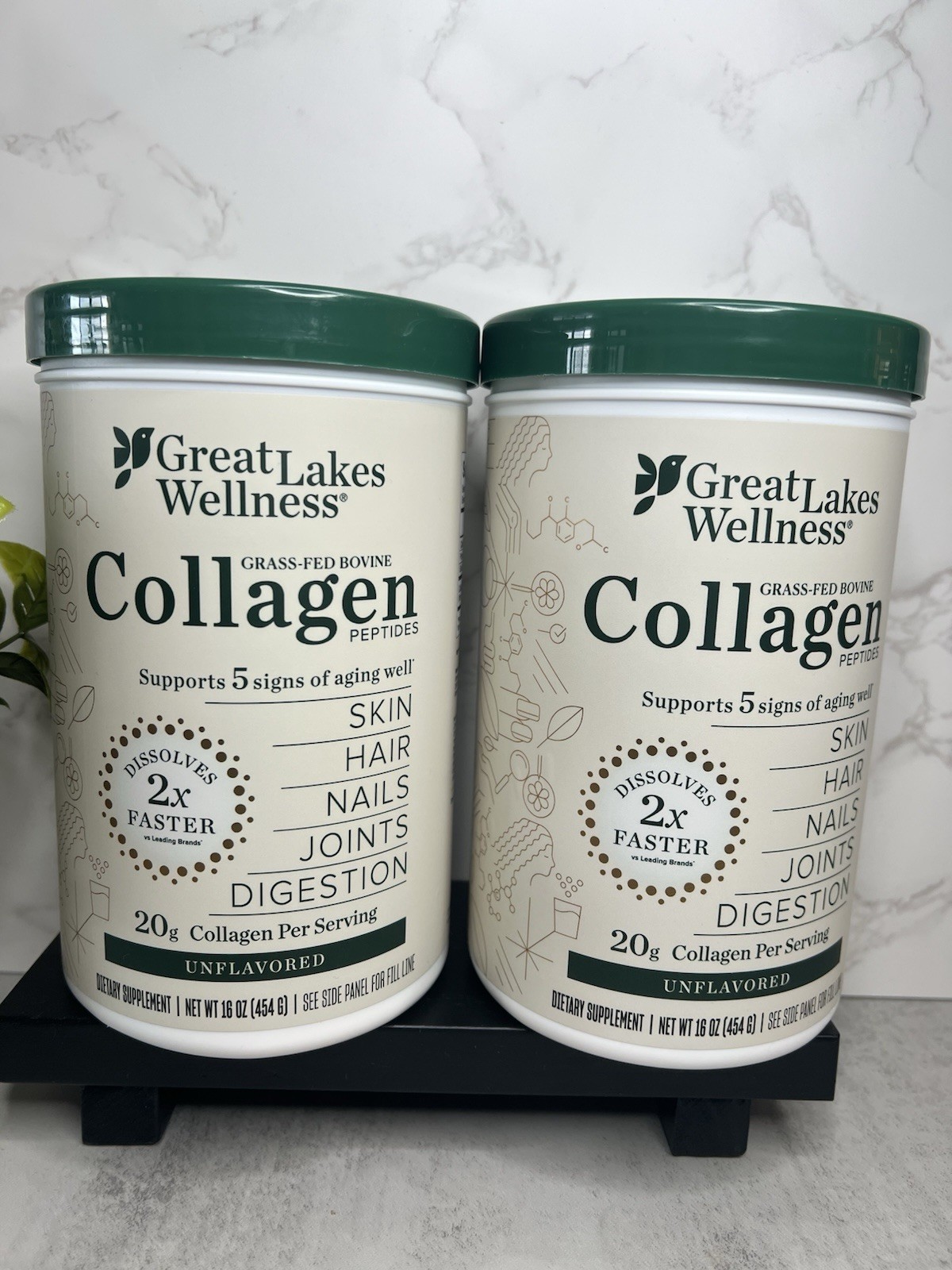 Great Lakes Wellness Collagen Powder Unflavored Two Pack! 16 oz Exp 01/2030