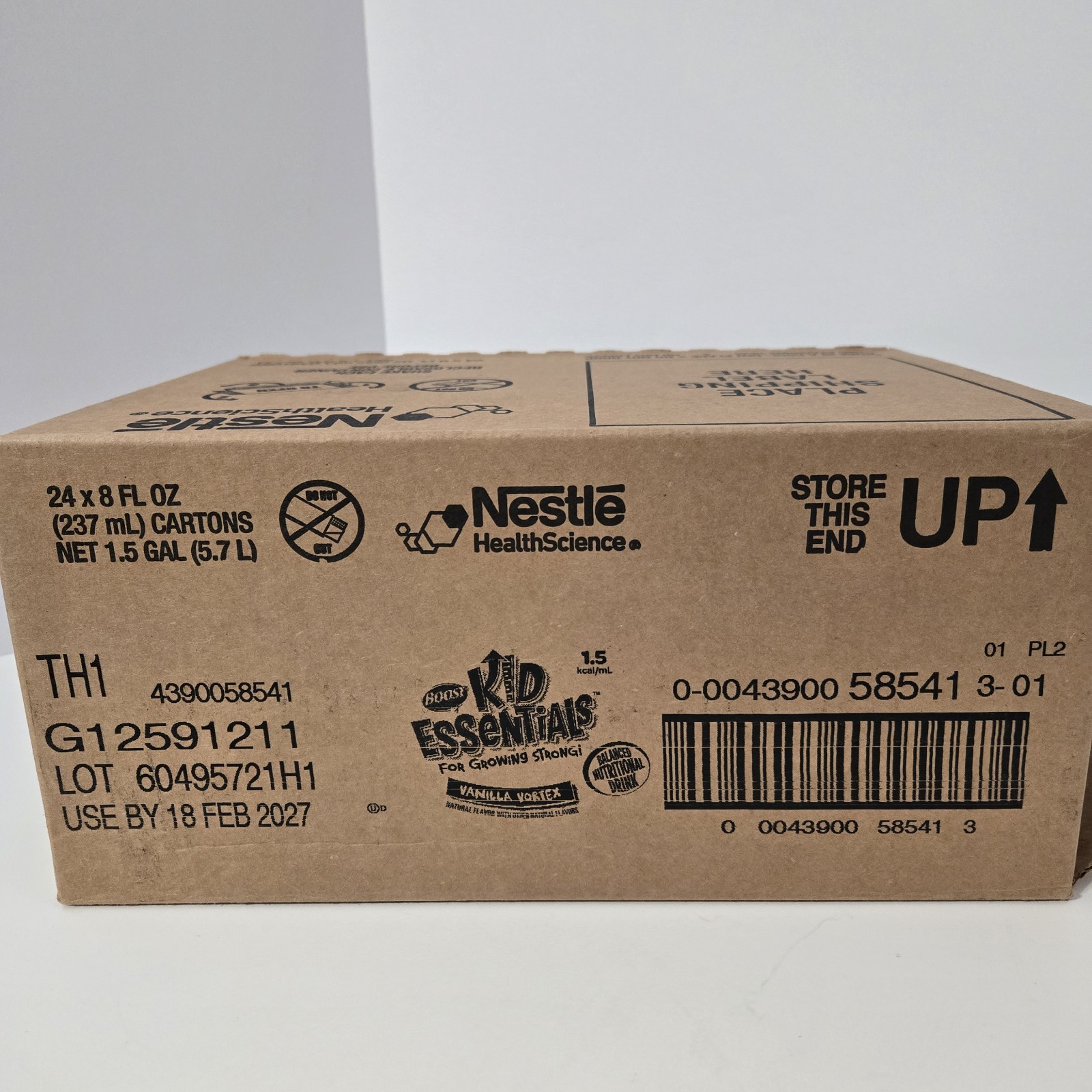 Boost Kid Essentials 1.5 Vanilla Vortex 8oz Cartons 24 Expires 2/27 360 Cals