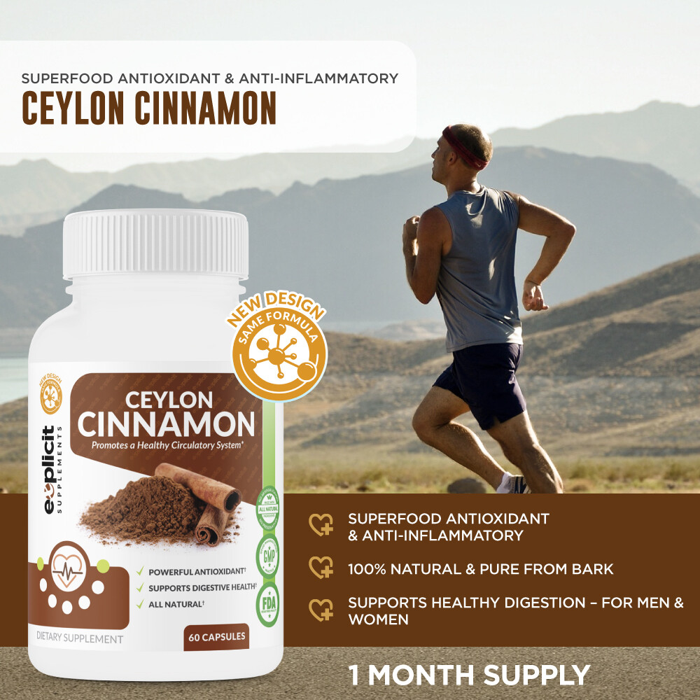 Ceylon Cinnamon 1200mg – 60 Capsules – 30 Servings
