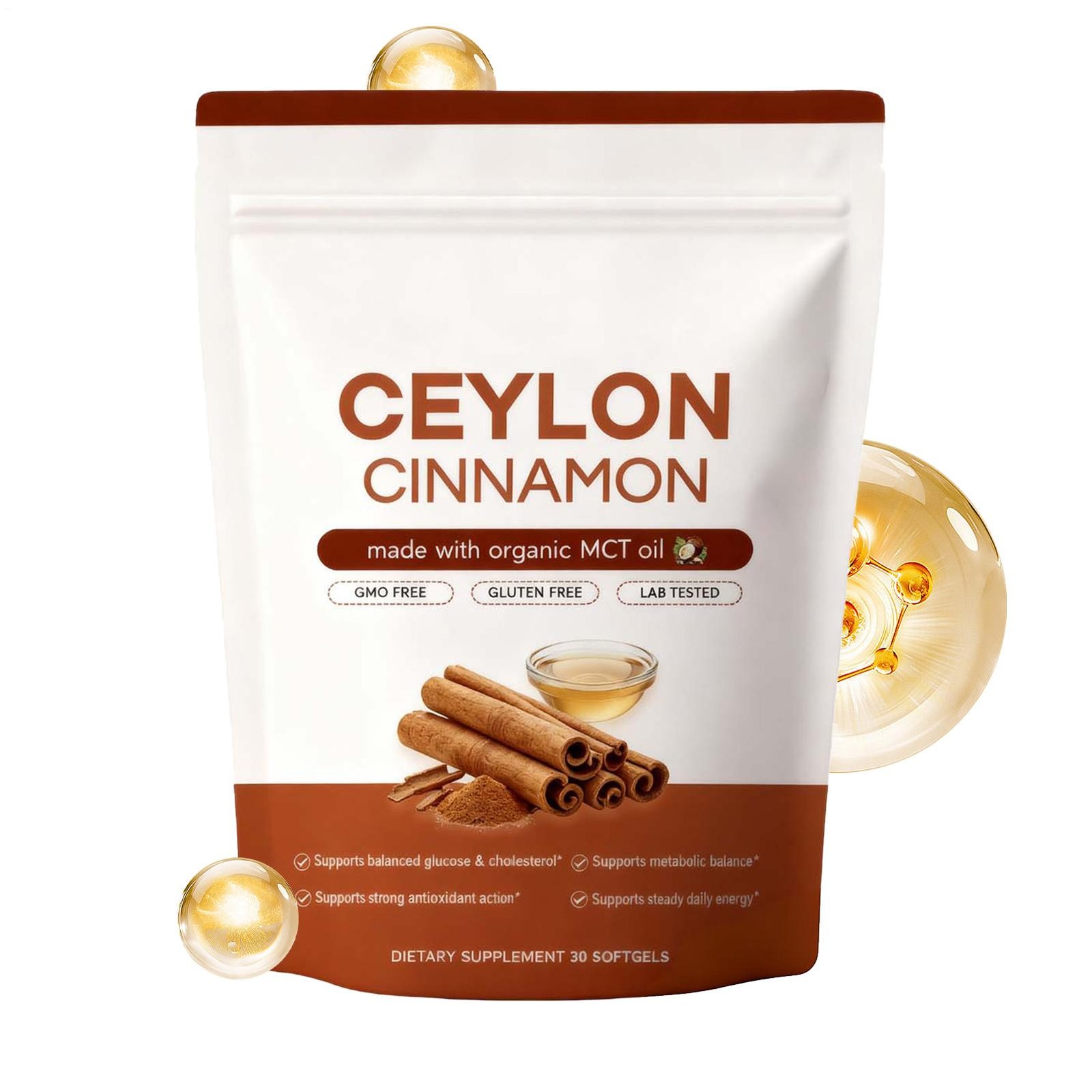 Ceylon Cinnamon Softgels, Ceylon Cinnamon Soft Gels 7200Mg Equivalent With Mct O