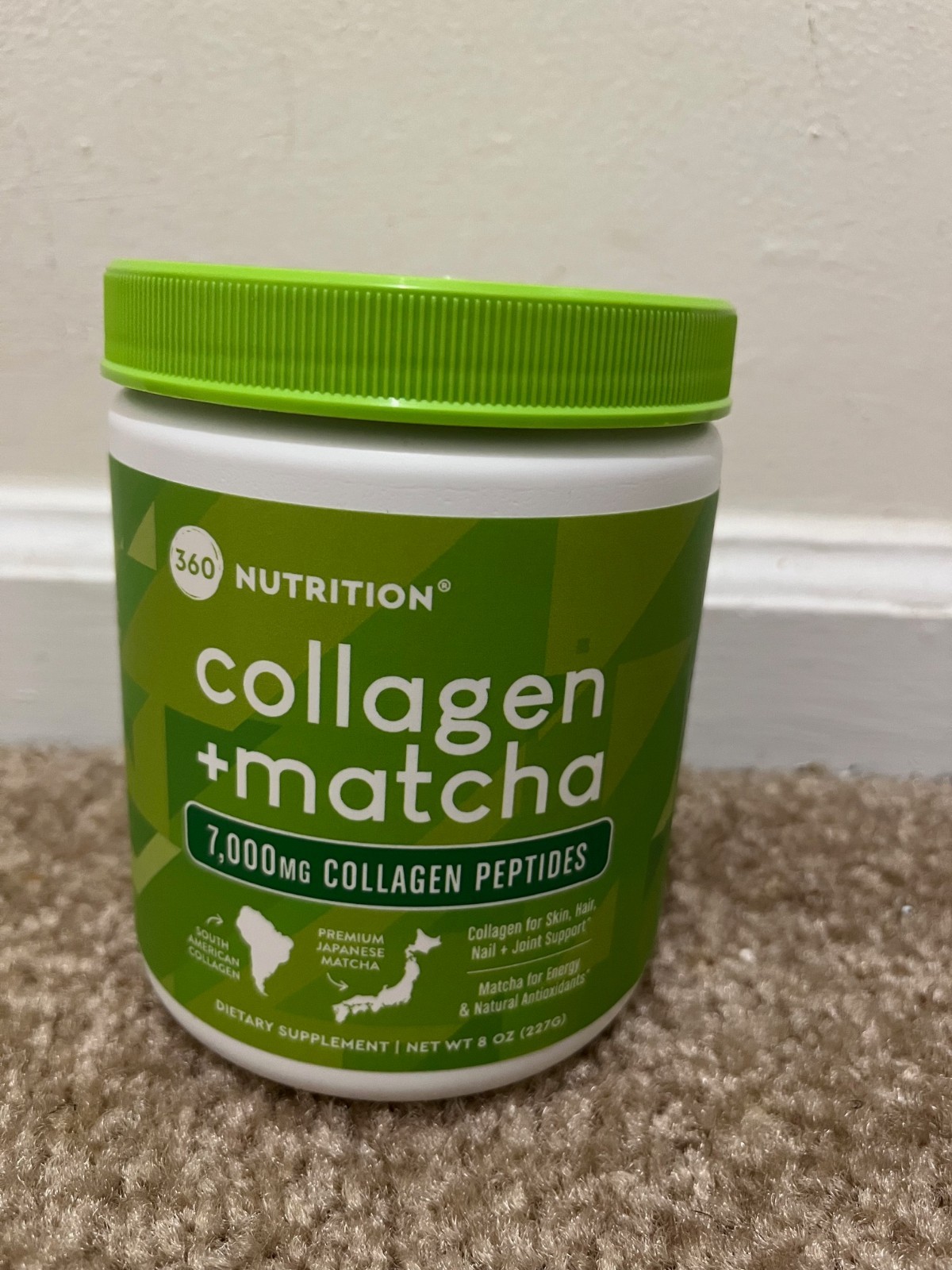 360 nutrition collagen + matcha 227g exp 11/2027