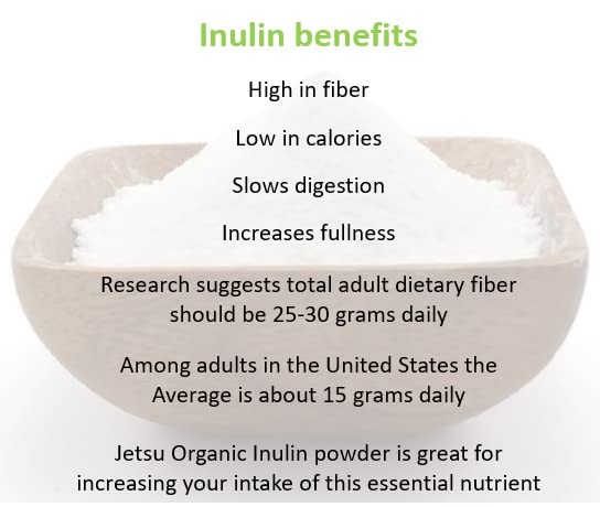 Inulin Powder Organic Chicory Root (FOS), Soluble Inulin Fiber prebiotic