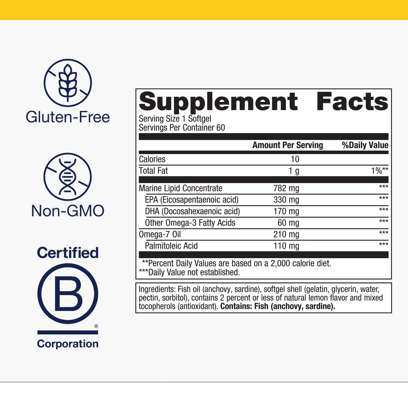 Metagenics Omegagenics Mega 10 Omega Supplement- Omega-7 330 Mg Epa 170 Mg Dha